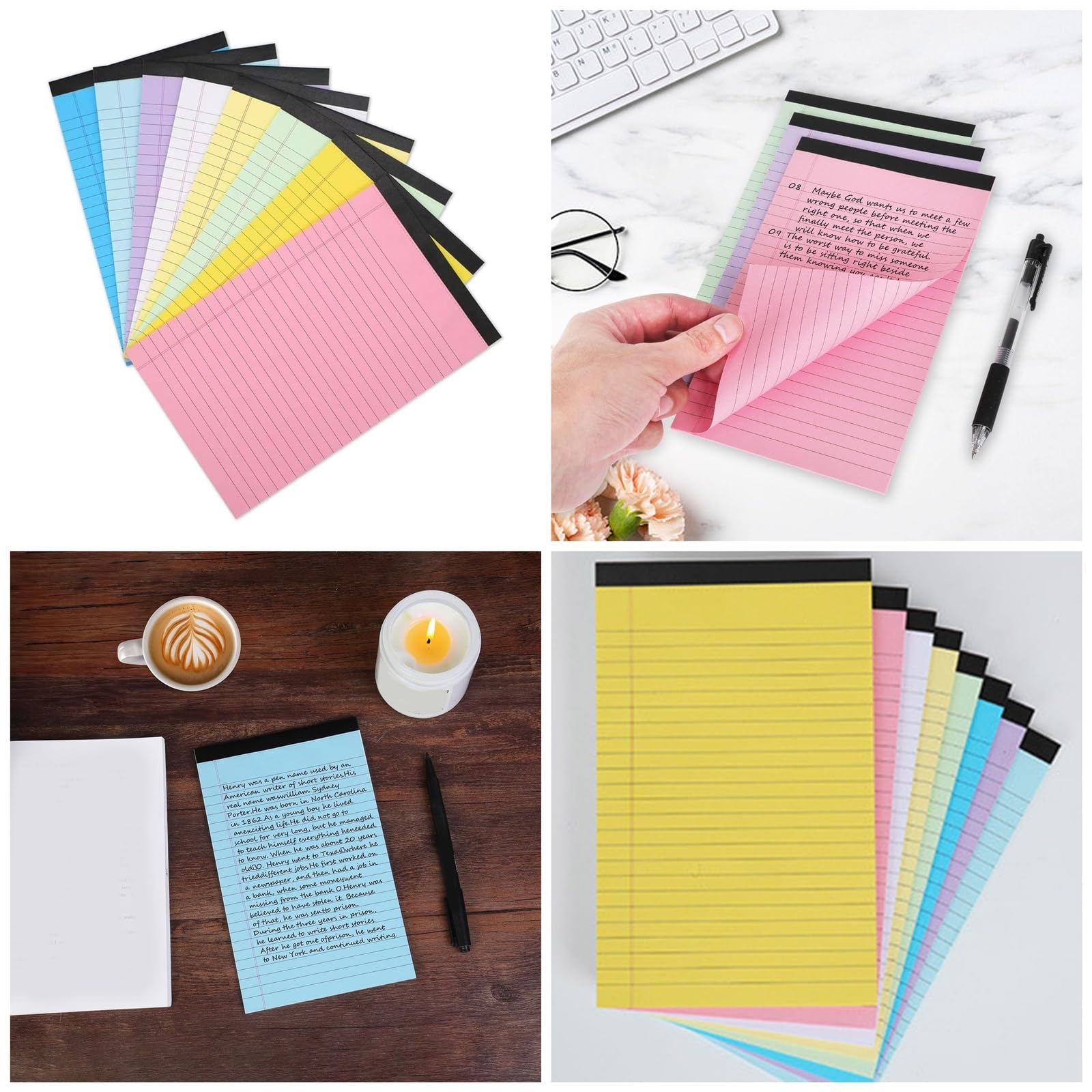 8 Stück Taschen Notizblöcke, buntes Notizbuch, linierter Papierblock, Notizblock zum Abreißen, Notizblöcke