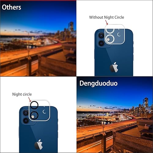 Miniatura 3 de Paquete de 3 protectores de lente de cámara de vidrio templado para iPhone 12 de 6.1 pulgadas, Ultra HD, dureza 9H, arañazos, compatible con fundas,