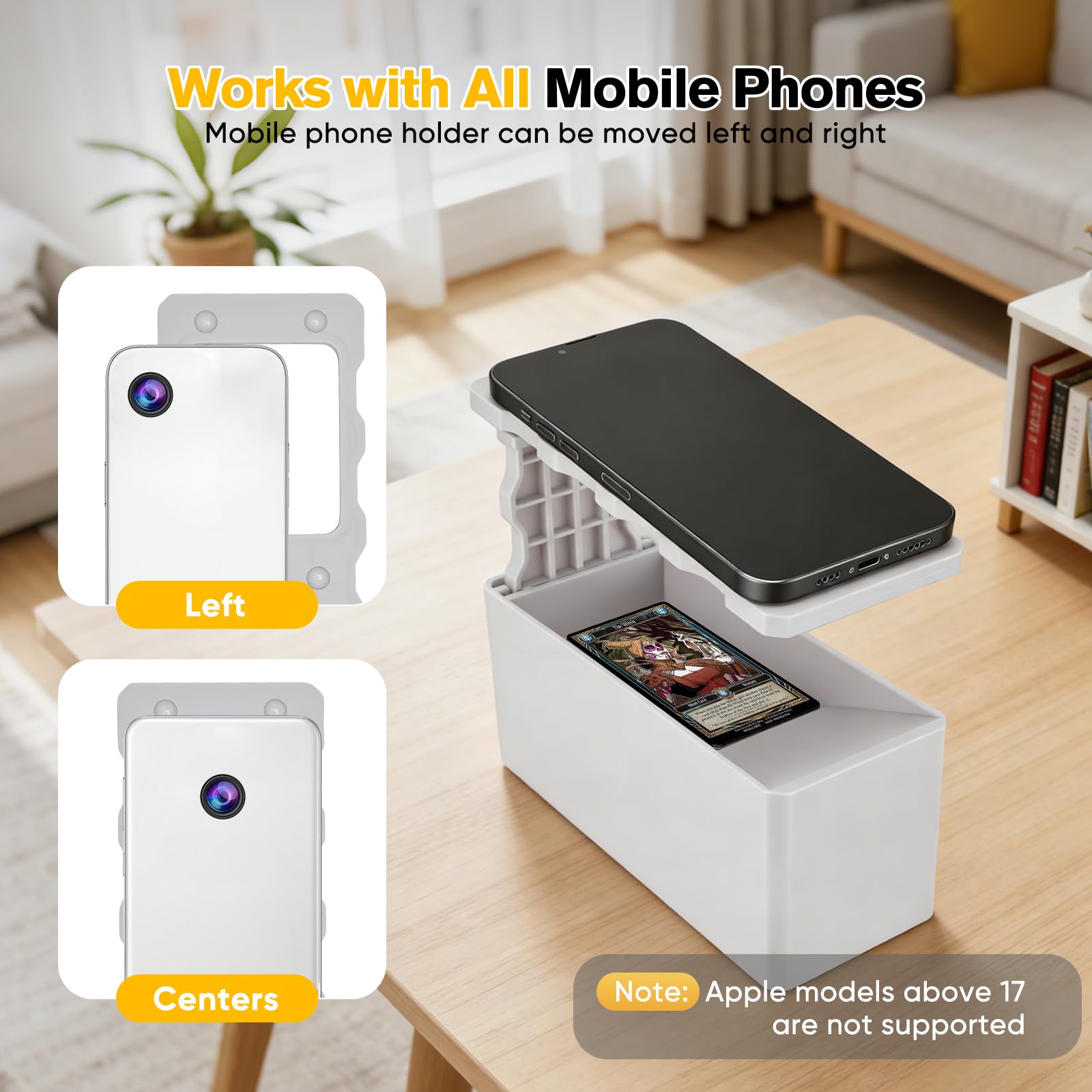 Support Scanner de Cartes pour Cartes à Jouer MTG TCG, Support Réglable pour Smartphone, Scan Rapide avec Application ManaBox, Matériau ABS Durable & Base Antidérapante