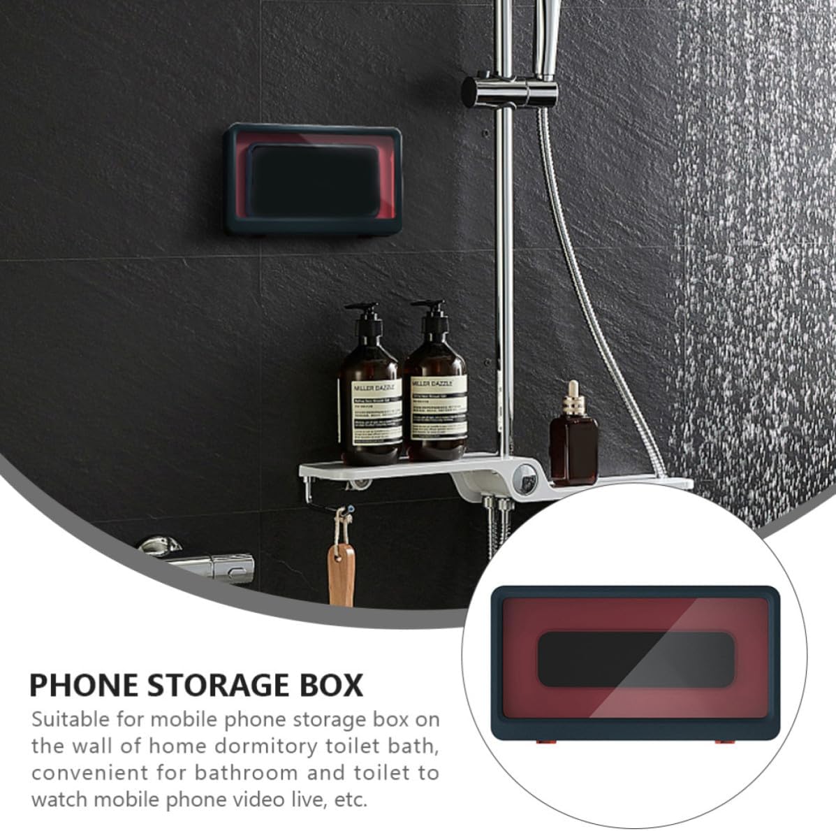 STOBAZA Phone Holder Case 60 Degree Angle Waterproof Anti Fog Bathroom image 5