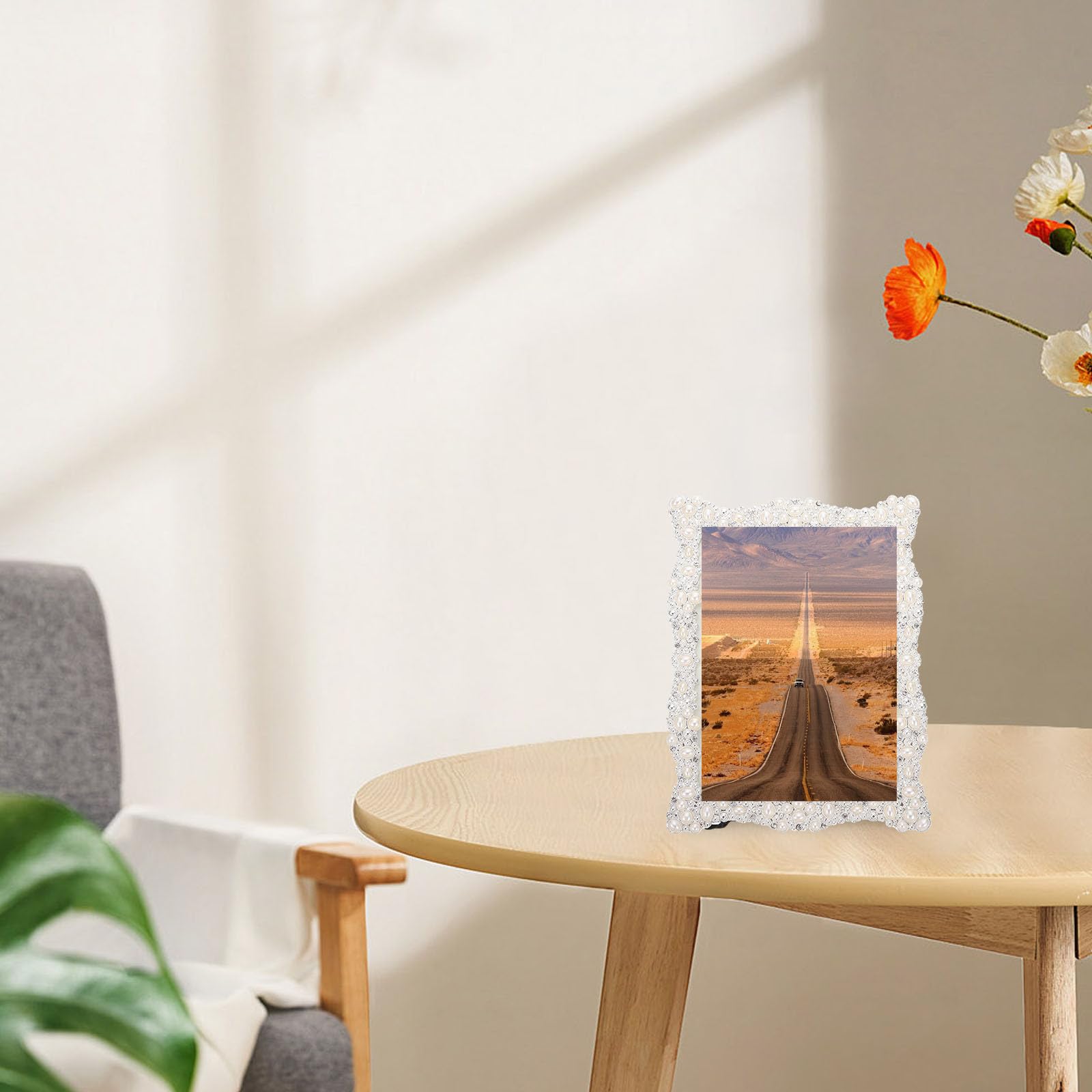 Marco de Fotos Retro de Metal Cristal Blanco, Soporte de Exhibición para Fotos en Escritorio, Estilo Europeo Antiguo, Protección y Decoración para Uso Hogar Varios estilos