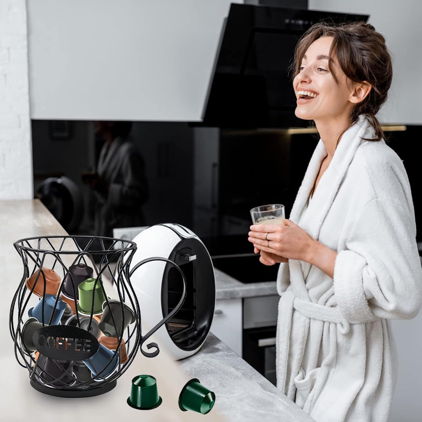 Cesta de Cápsulas de Café, Cesta de Almacenamiento de café, Soporte para Cápsulas de café Canasto de Expreso, Canasto de Almacenamiento de Vainas de Expreso, Utilizado para Almacenar El , Jalea