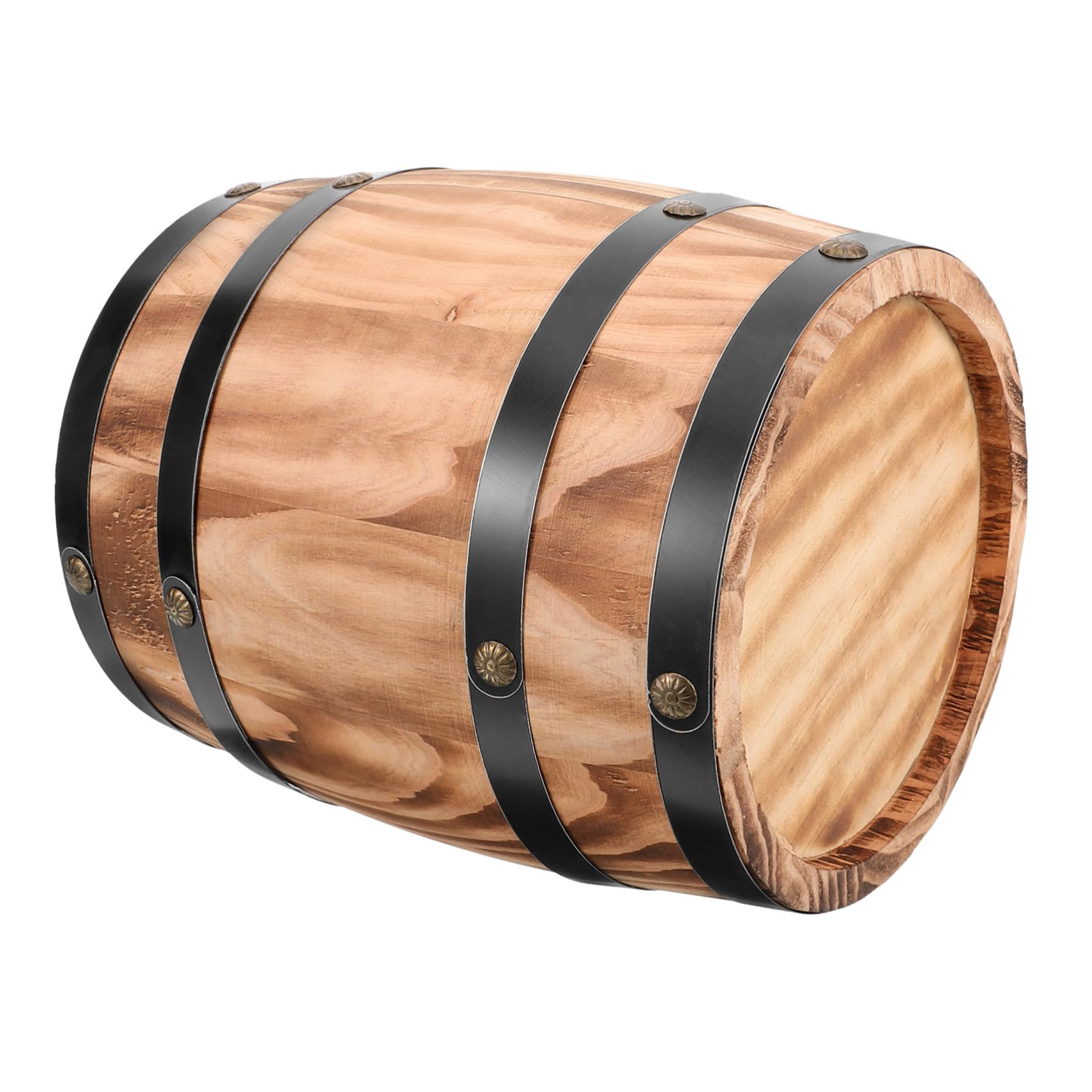 Barril De Madera Retro Pequeño 20x16 Cm De Roble Natural Decorativo Multifuncional para Hogar, Oficina y Bar Accesorio Artesanal Vintage
