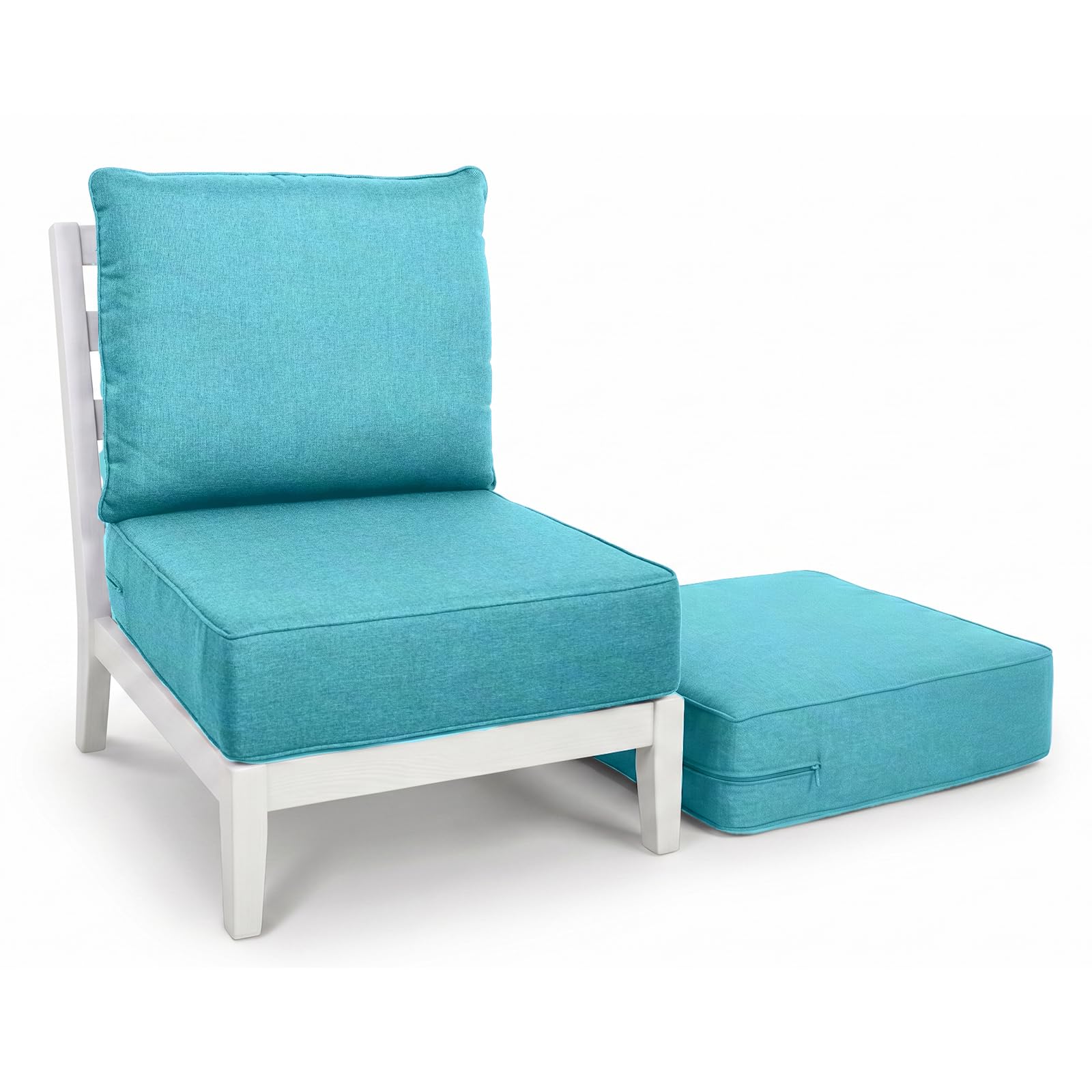 Outdoor Seat Cushion Set-24 x 24 x 6 Inch Outdoor Chair Cushions Set of 2 with Water Resistant &amp; Removable Cover Outdoor Cushions for Patio Furniture Chair Sofa Couch-Light Blue