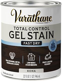 Varathane Total Control Gel Stain Water-Based Wood Stain, Quart, Kona