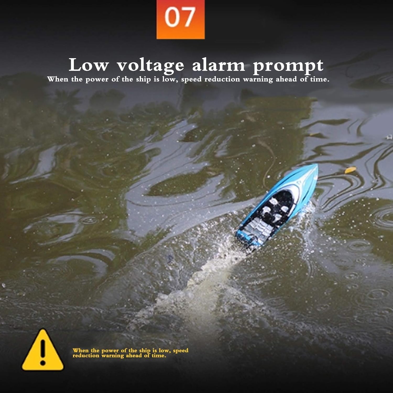 Gormery 2.4Ghz Rc Boat- 20 Mph High Speed Remote Control Boat For Adults And Kids For Lakes And Pools With 2 Rechargeable Batteries, Low Battery Alarm, Capsize Recovery - Multicolor 4