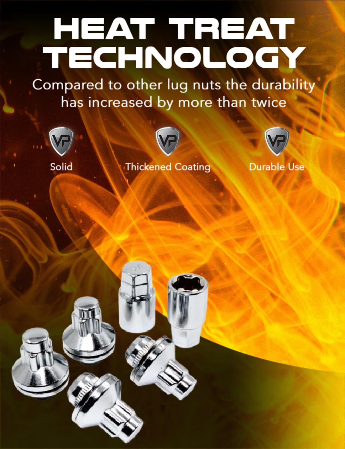 Set of 4 Veritek 14x1.5mm 1.85 Inch 47mm Length w/ 2 Keys 22mm 21mm Key Hex OEM Mag Washer Style Factory Replacement Chrome Wheel Locks for Toyota Sequoia Landcruiser Tundra Lexus LX VPE-45900N2CH