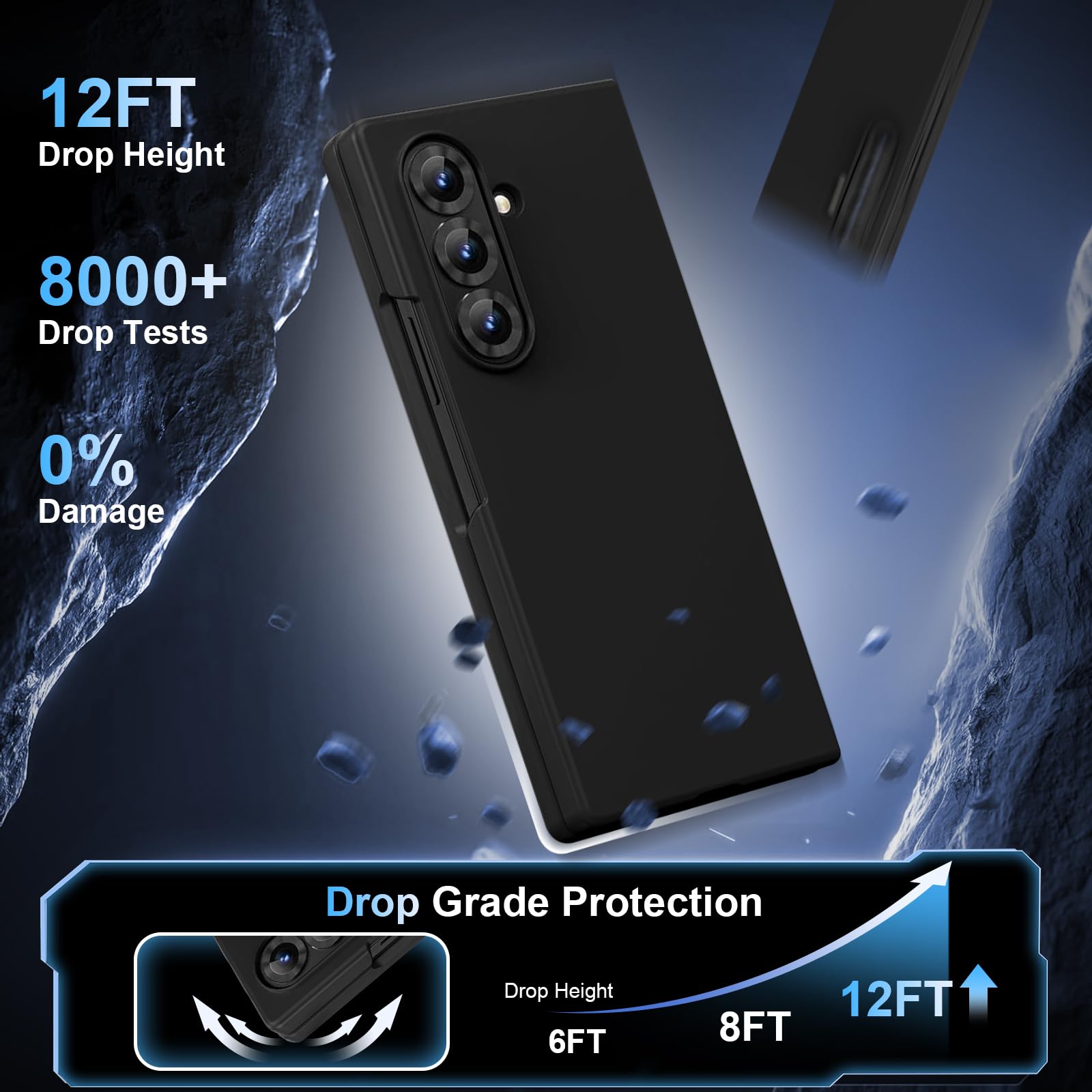 Croazhi Custodia per Samsung Galaxy Z Fold 8 Ultra, custodia magnetica pieghevole con pellicola protettiva frontale integrata, compatibile con Mag-Safe, cover rigida sottile, protezione a 360°
