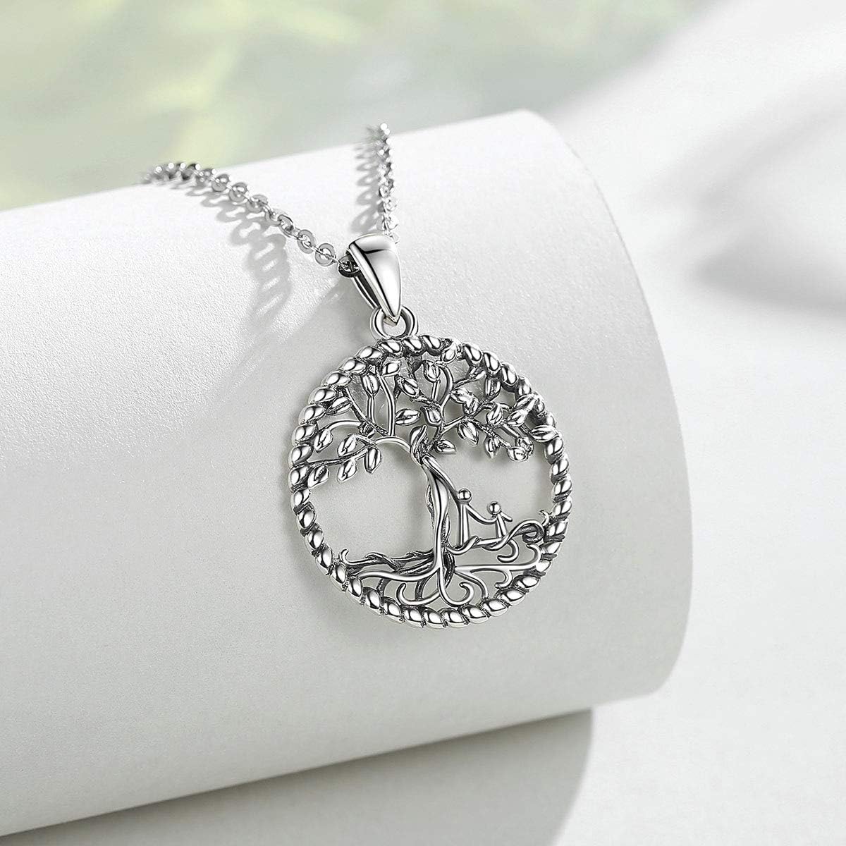 Vito 925 Sterling Silver Tree of Life Necklace for Women, Mother Tree Pendant for Mom Mother Necklace Mother's Day Jewelry Gift for Wife Grandma, 18/22 Inch Chain - Image 2
