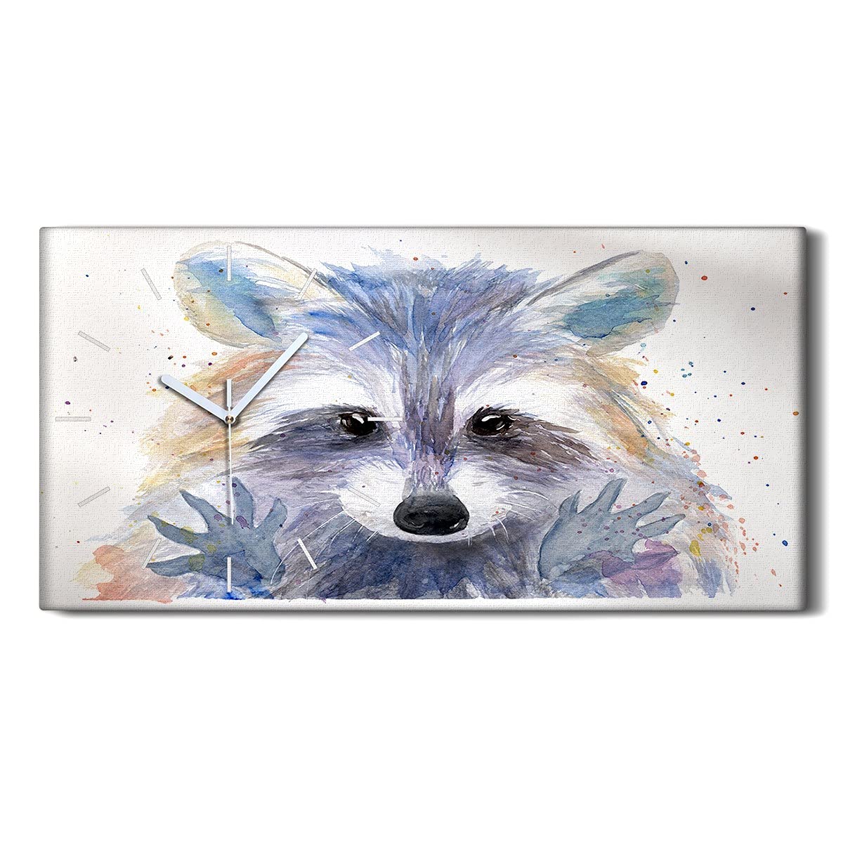 Horloge silencieuse sans tic tac 60x30cm avec croquis d'ours art moderne en couleur
