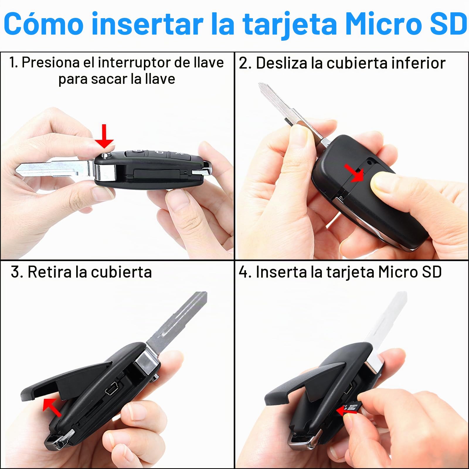 UYIKOO Cámara Espía Oculta, Mini Camara Vigilancia Llave de Coche 1080P HD, Cámara de Seguridad Visión Nocturna Detección de Movimiento