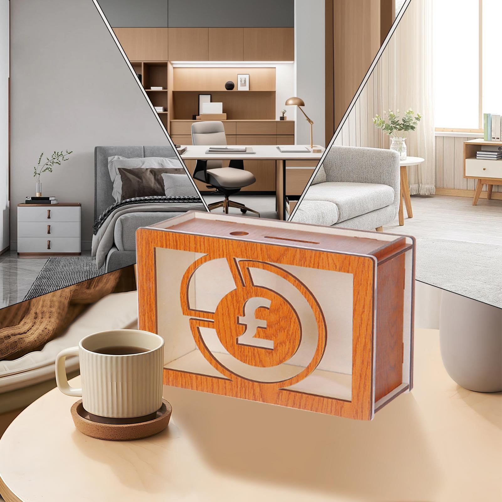 Amazon.co.jp: 木製貯金箱 - レトロマネーセービングジャー -  レトロで再利用可能な貯金箱、カウンター付きマネージャー、コインキャッシュボックス、大人と子供用のコインセーバーバンク : Hobbies