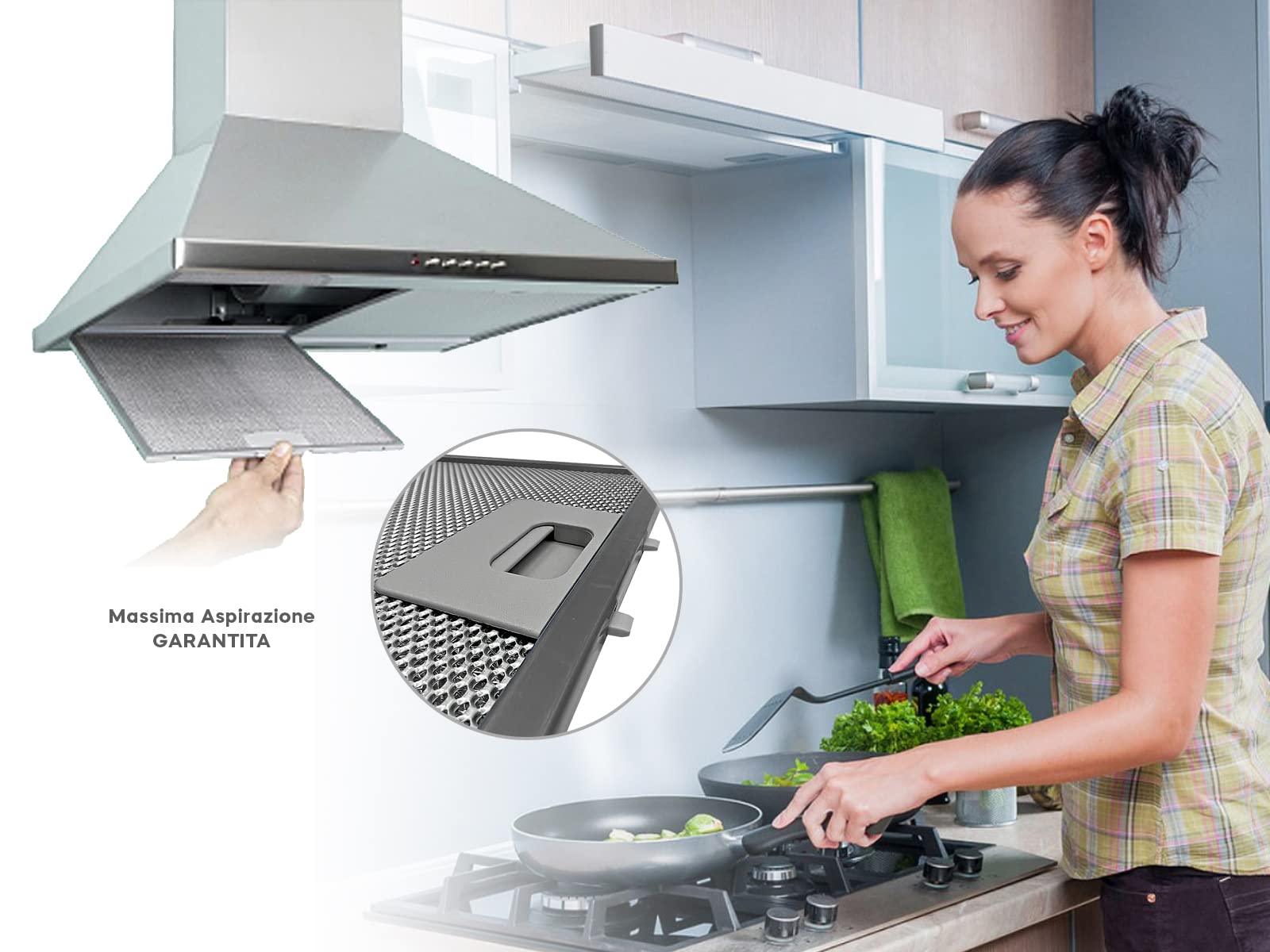 Vhbw Filtro Metallico Antigrasso Permanente Compatibile Con Electrolux Efc990x Cappa Di Aspirazione 85680050