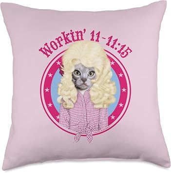 Pets Rock Workin 11-11.15 Country Singer Cat Throw Pillow