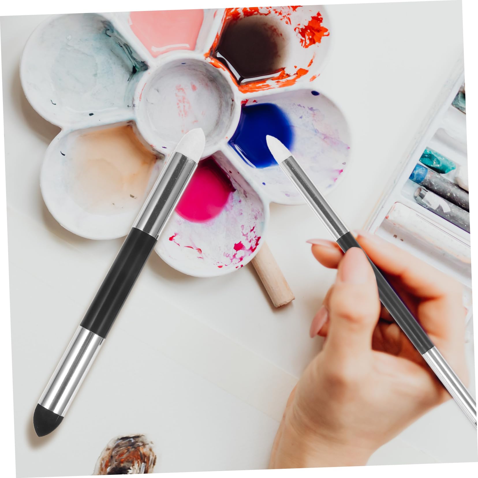 Gadpiparty 4 Ensembles Set De Éponges À Estomper pour Dessin Outils De Dessin pour Artistes Débutants Accessoires De Blending Pratiques Réutilisables 4 Pièces * 4