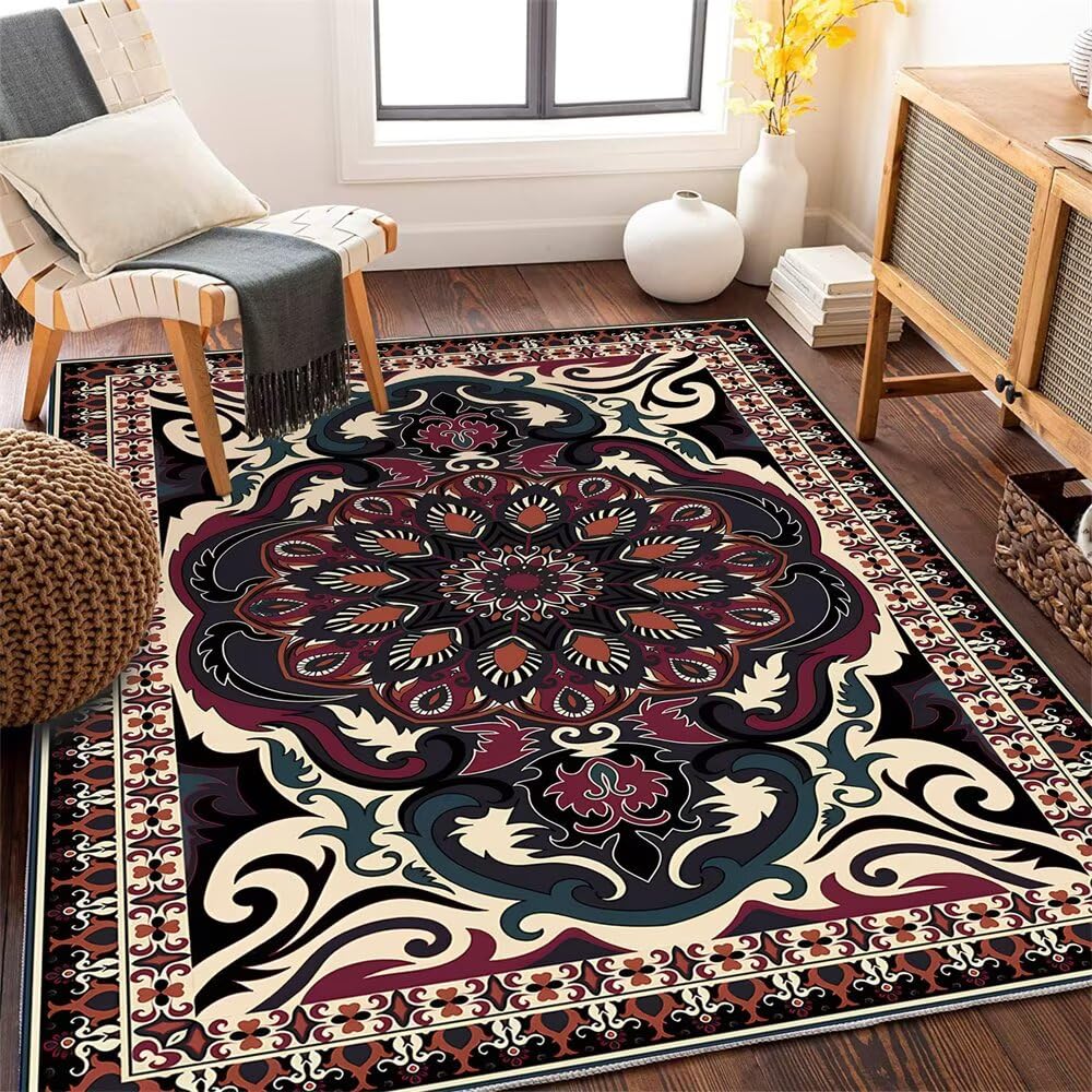 Grand tapis enfant pour rechauffer le sol froid de la chambre avec style retro floral