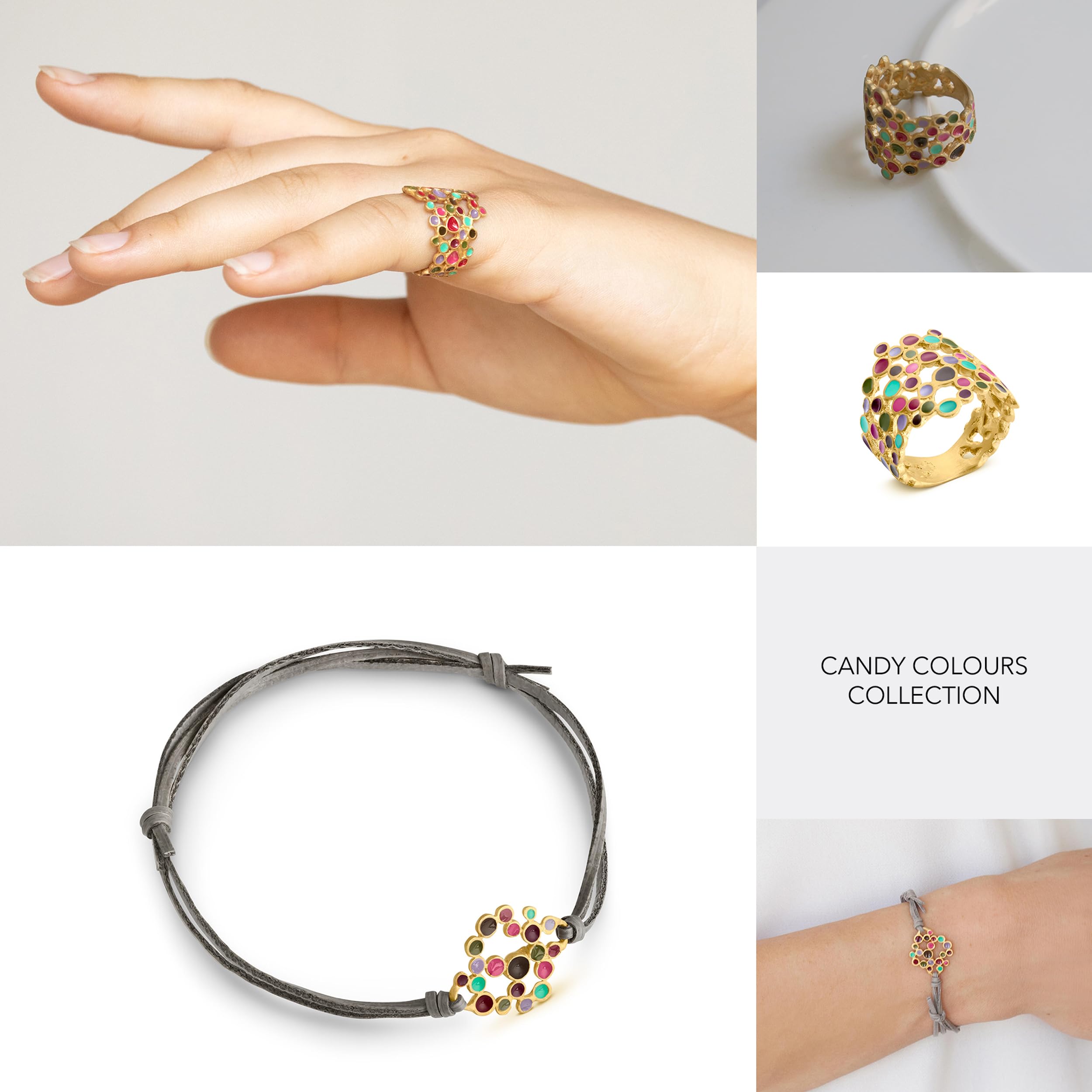 ORECCHINI D'ORO CANDY COLOURS | Progettato da Joidart | Collezione Candy Colours | Metallo placcato oro 24K | piccoli orecchini a bottone