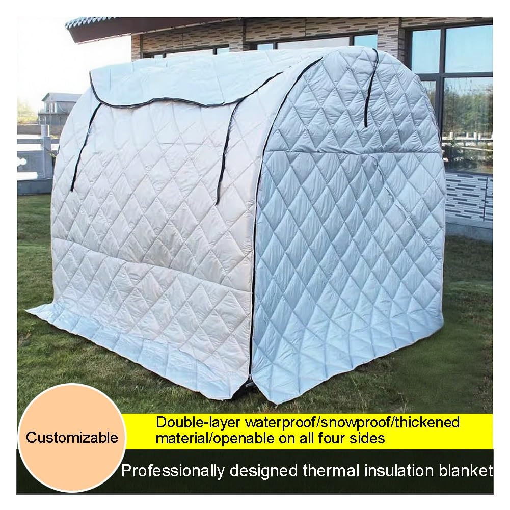 Genérico Invernadero portátil para jardín, cobertizo Aislante Impermeable con Puerta Enrollable con Cremallera, Funda de algodón Grueso para Plantas de Exterior, protección Acolchada (2,6 x 1,5 x 2 m