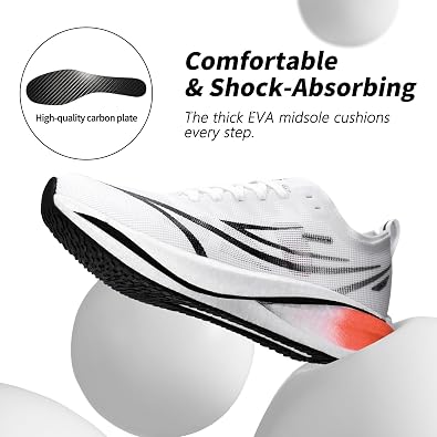 Carbon Plate Marathon Running Racing Shoes Men Stable Support Shock-Relief Ultra-Light TPU Outsole Rebound Sneakers