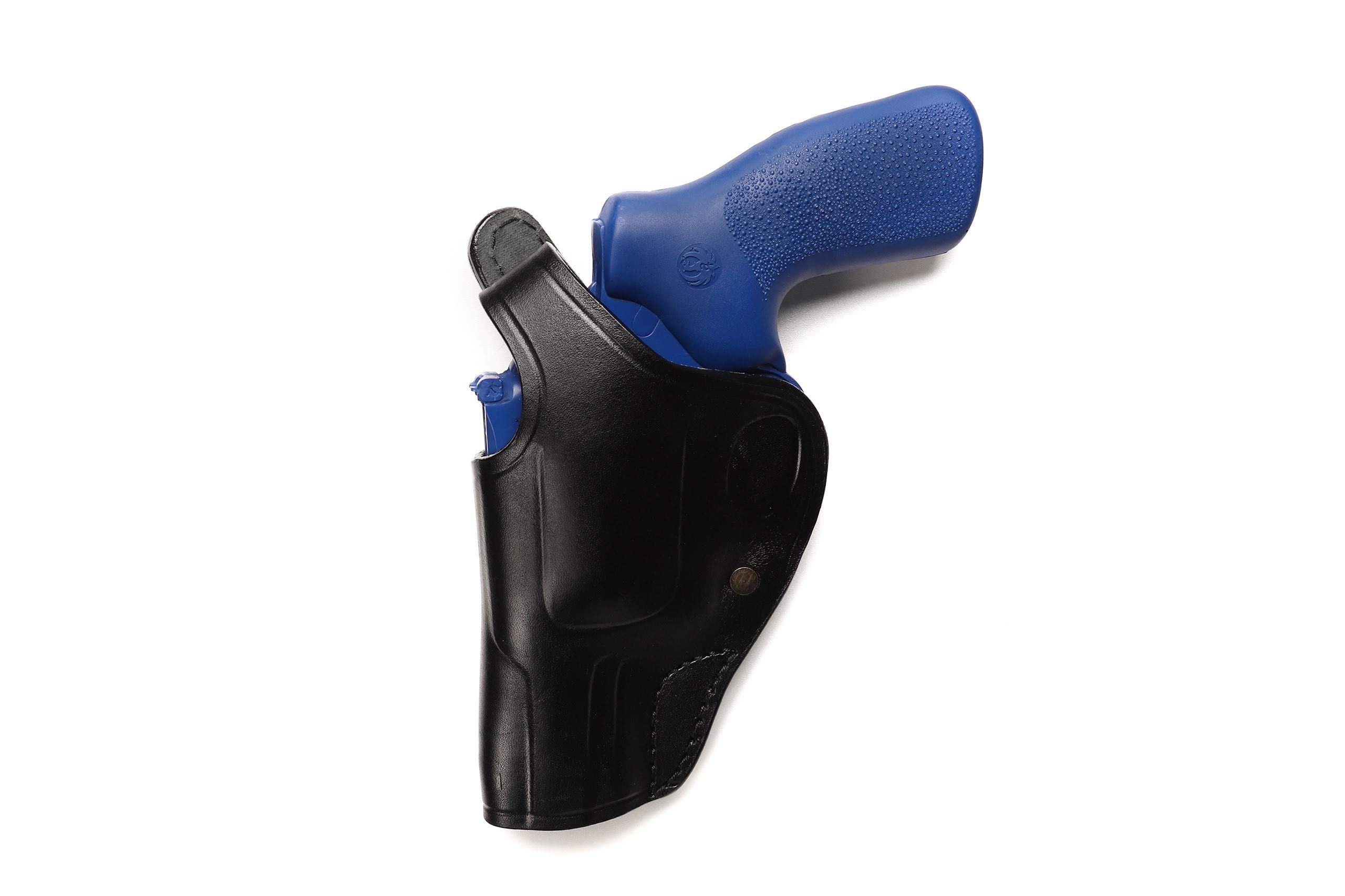 Pusat Holster Premium Leather Cross Draw Belt Holster 3 inch 44 SPL for Revolver Ruger GP100 (Black Left)