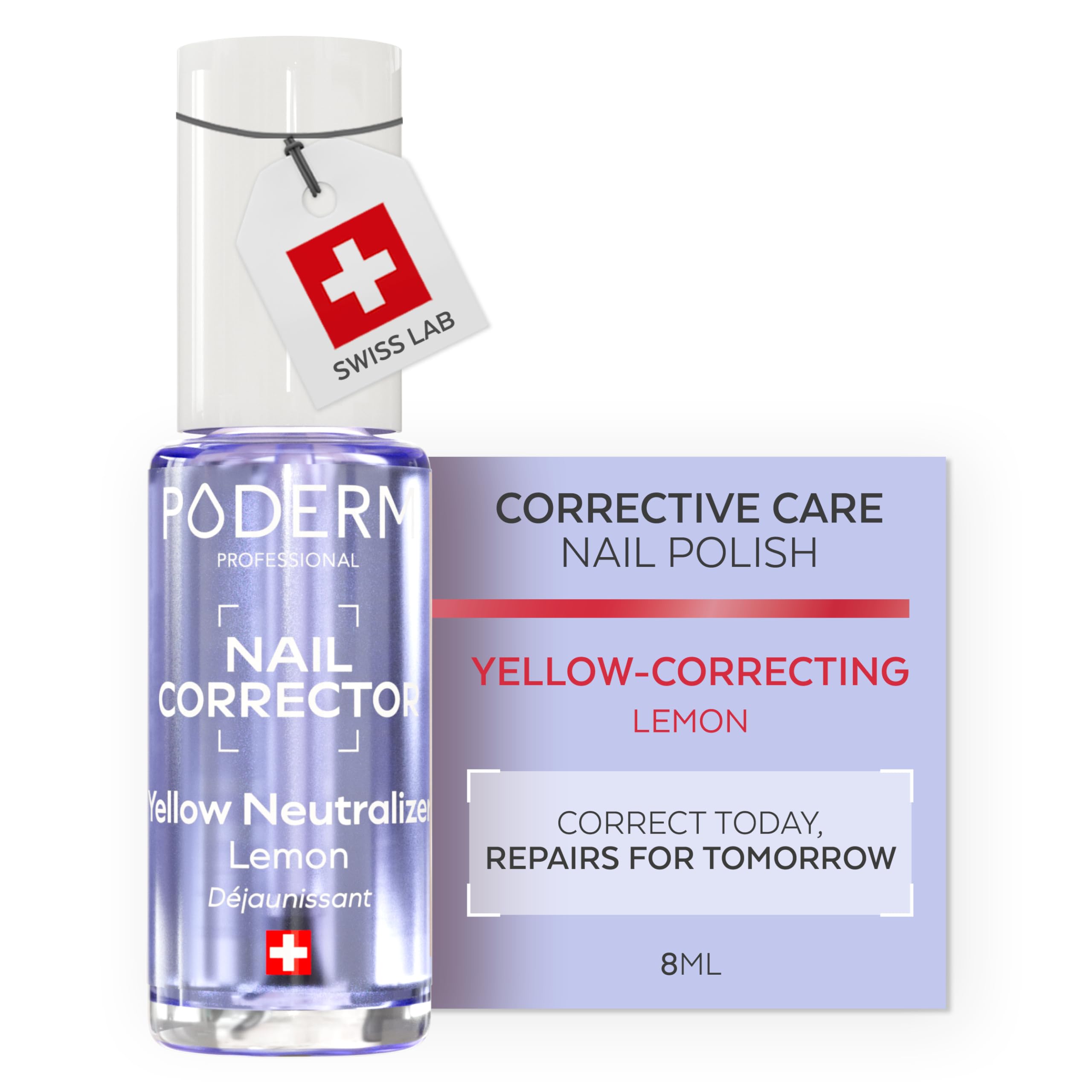 PODERM Nail Care Polish Corrector & Perfector - Lemon De-Yellowing - 8 ML
