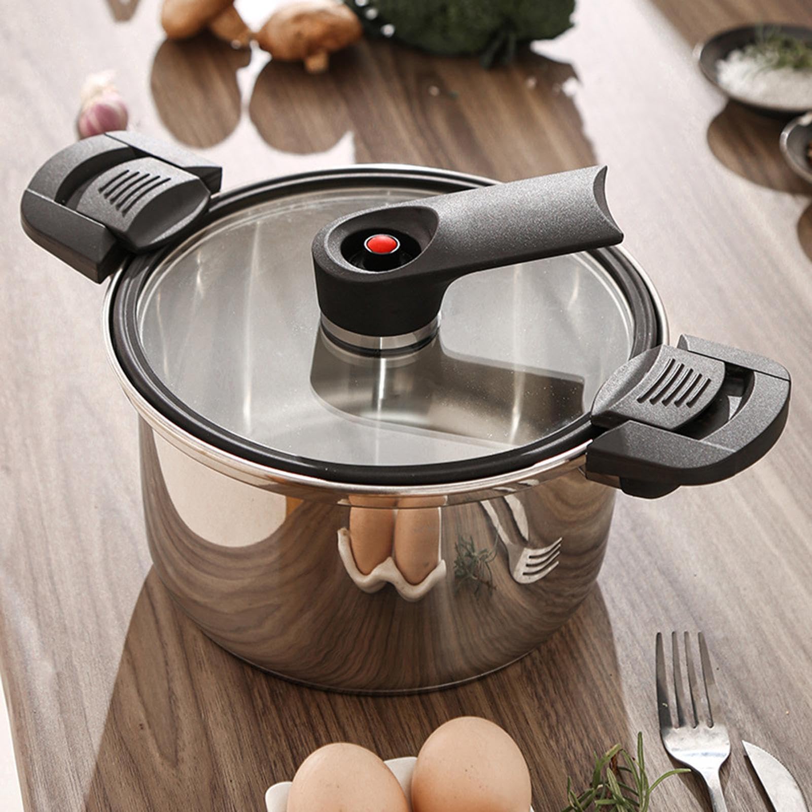 Olla A Presión Utensilios De Cocina A Presión Para Cocinar En Casa | Diseño Ergonómico Y Duradero Para Preparar Comidas Eficientes Con Familiares Amigos En Reuniones