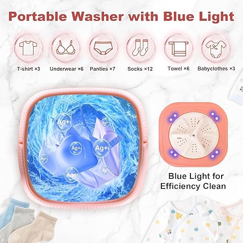 Miniatura 3 de Lavadora portátil, lavadora plegable, mini lavadora y secadora, pequeña lavadora portátil fácil de transportar, adecuada para apartamentos,