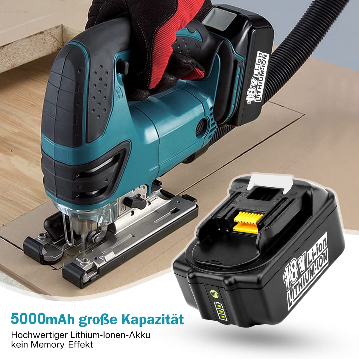 Paquete de 4 baterías de Repuesto para Makita 18V 5.0Ah Li-Ion | Compatible con BL1860B BL1860 BL1850 BL1850B BL1840B BL1840 BL1830B LXT-400 194204-5 194205-3