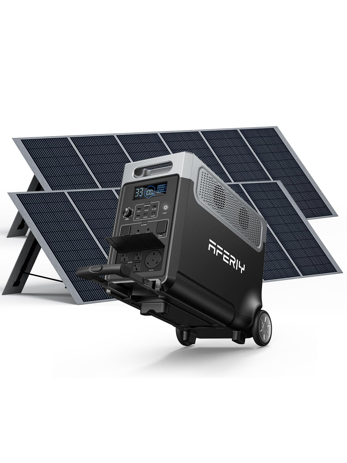 AFERIY Solar Generator 3840Wh Portable Power Station with 2X400W Solar Panel AC Output with 120V 3600W LEP Battery