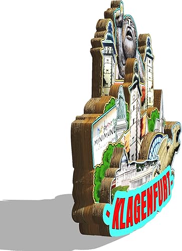 Miniatura 2 de Austria Klagenfurt imán de nevera de madera 3D monumentos de viaje coleccionables recuerdos decoración hecha a mano - 2