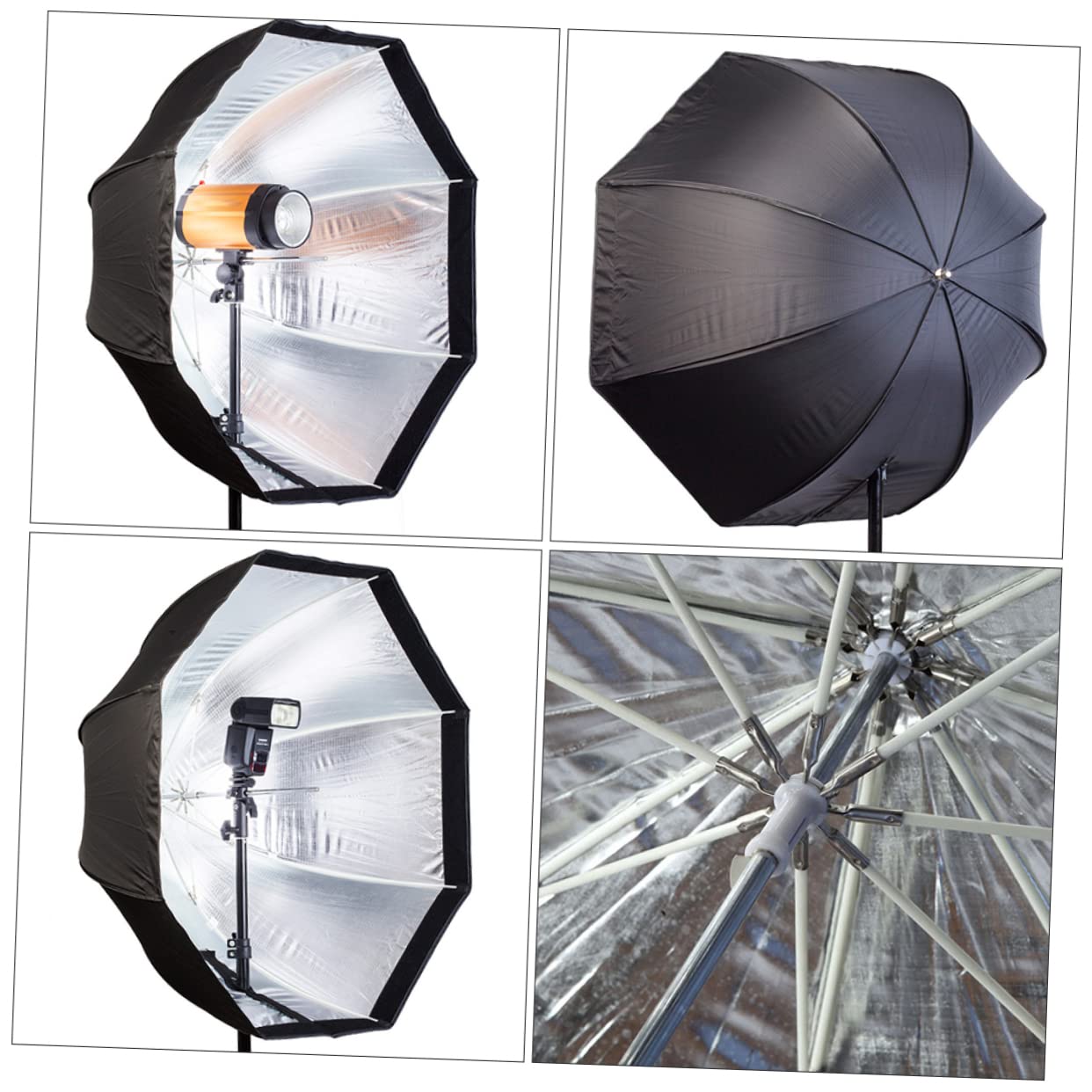 Softbox Fotográfico Tipo Paraguas Octogonal para Fotografía De Exteriores Y De Estudio