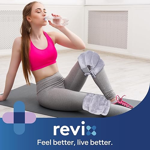 Miniatura 8 de REVIX Almohadilla térmica para microondas para aliviar el dolor de rodilla y artritis, codo, músculo y articulación, rodillera calentada para