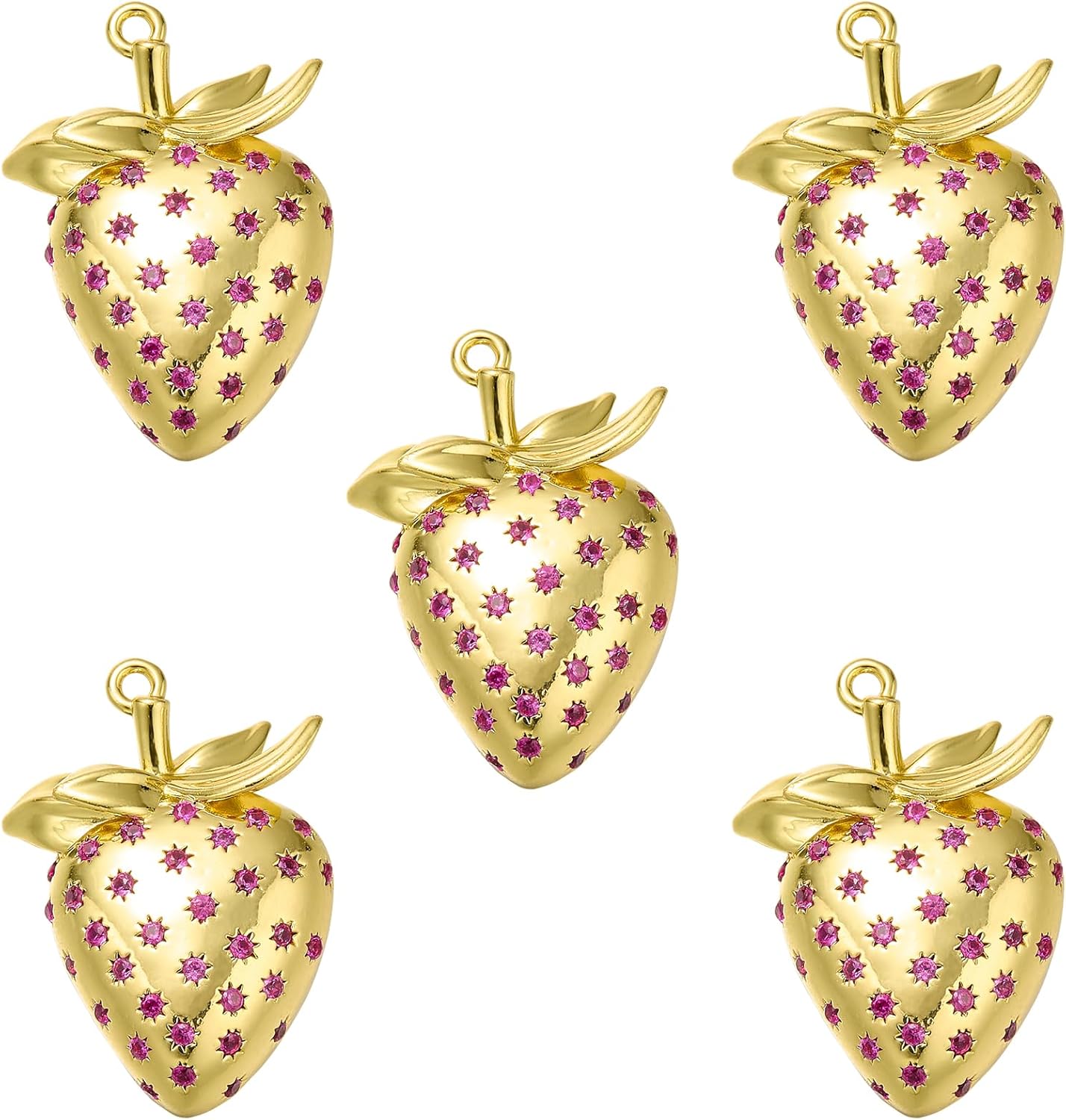 Strawberry Charms for Jewelry Making Cute Fruit Enamel Pendant Charms for Bracelets Necklace Earring DIY Supplies