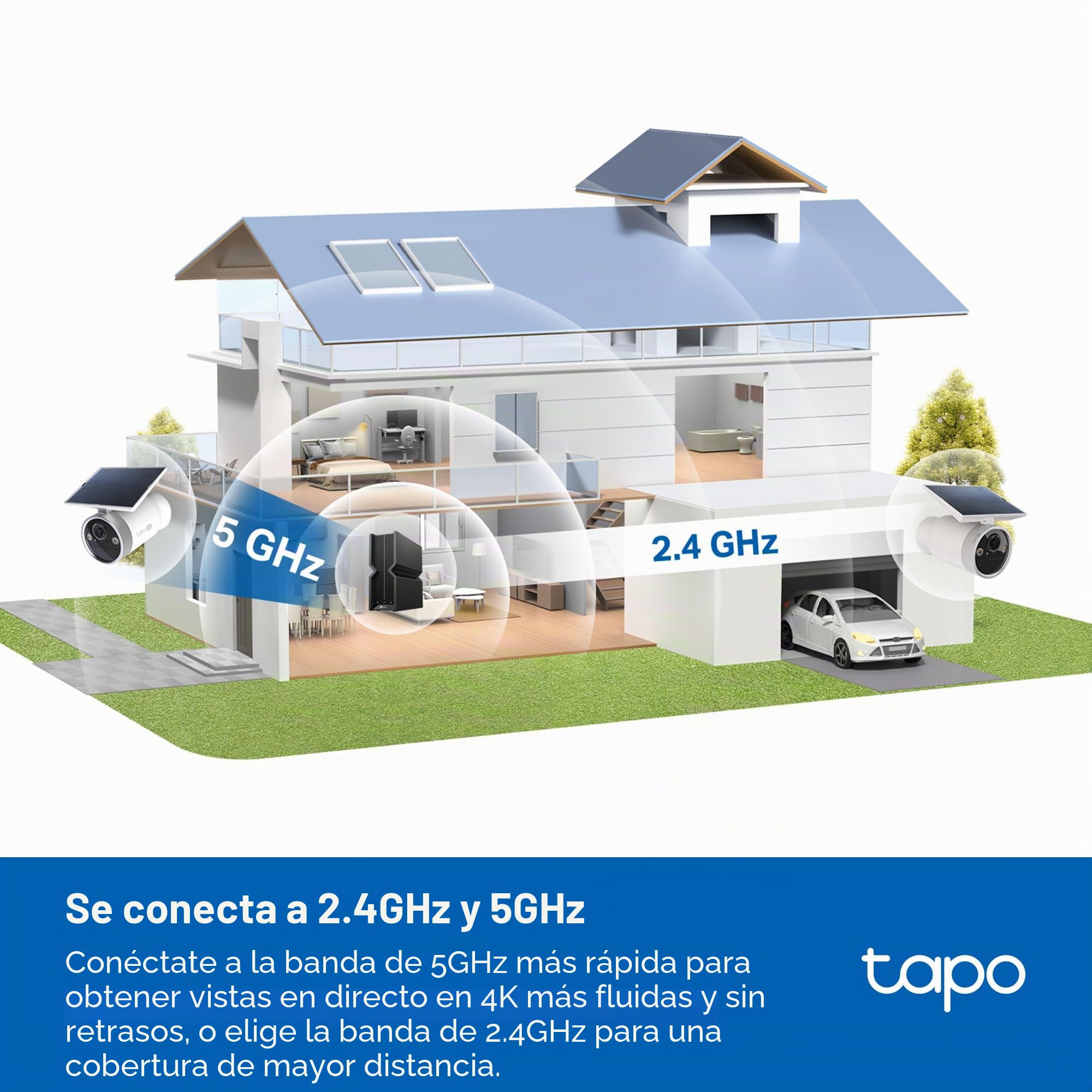 Tapo C465 - Cámara vigilancia WiFi Exterior, 4K, Paneles solares Integrados | Detección de Movimiento, Personas, Mascotas y Vehículos. Con Panel Solar. Visión Nocturna. IP65. App Tapo.