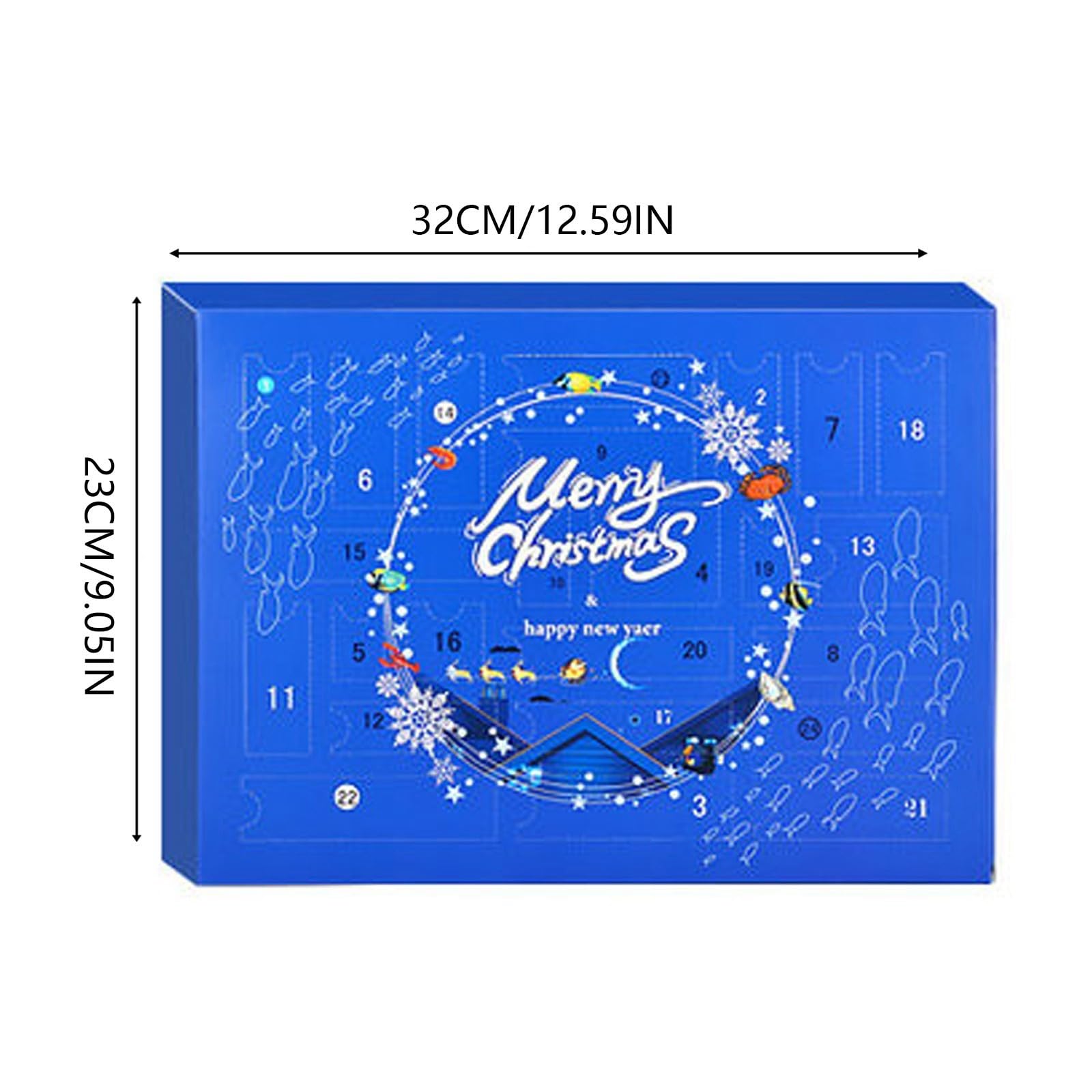 Calendario de Adviento de pesca 2024 para adultos, hombres, adolescentes y niños, calendario de adviento de pesca para agua dulce y salada, plástico suave para padre, novio, abuelo, YmF638 (azul, 32 x