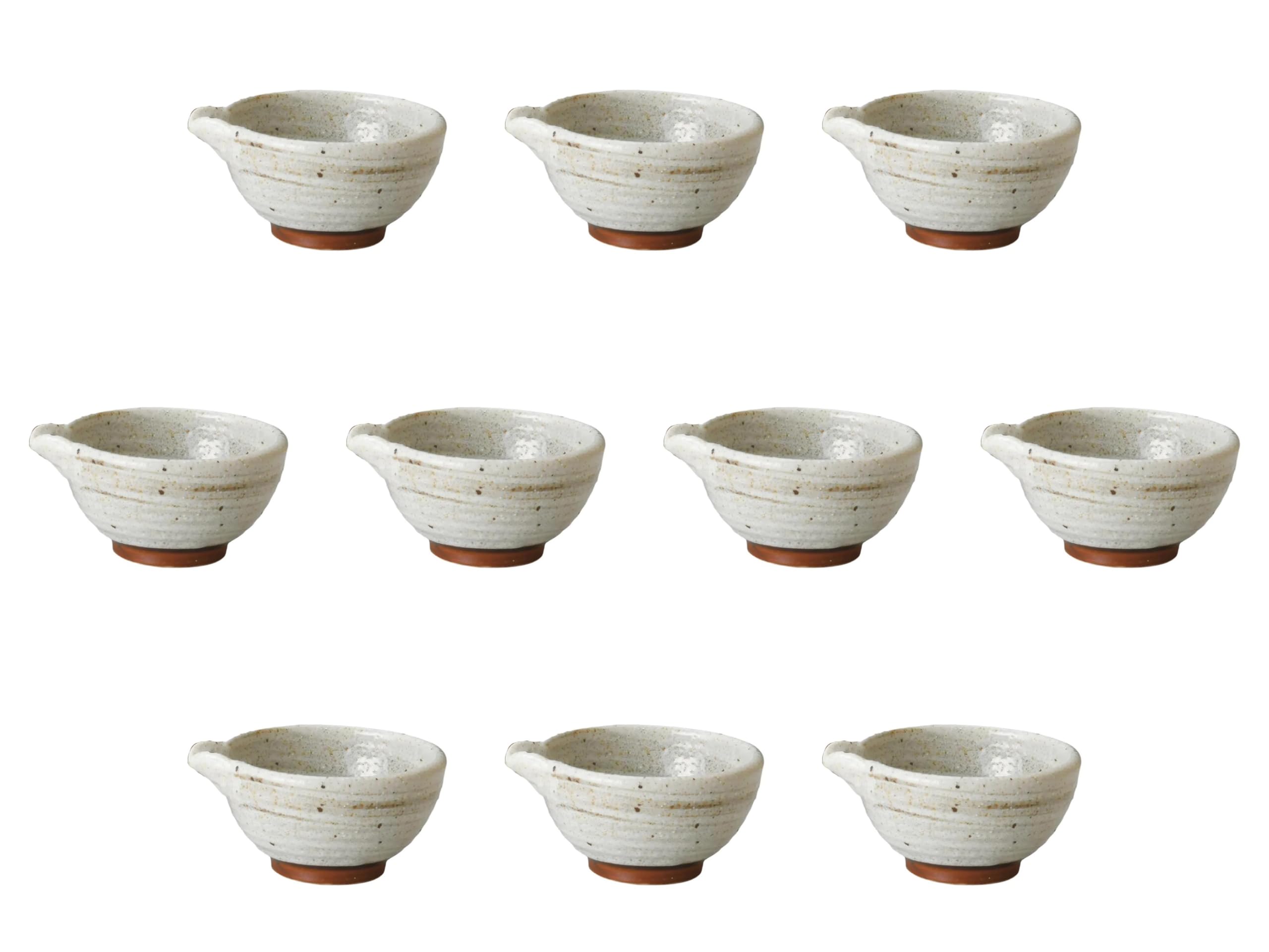 Set of 10 Tea Brush Bowl (Small) 4.1 x 3.9 x 1.9 inches (100 cc)] | Cold Sake Brewer Setomonohonpo