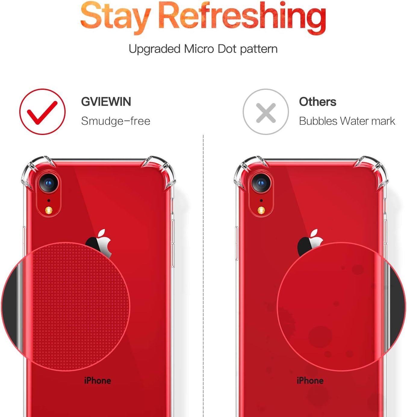 GVIEWIN Clear Cases for iPhone XR, Soft & Flexible TPU Ultra-Thin Shockproof 4 Corners Bumper Transparent Back Cover, Cases Drop Protection for iPhone 10R 2018-(6.1 inch) (Clear)