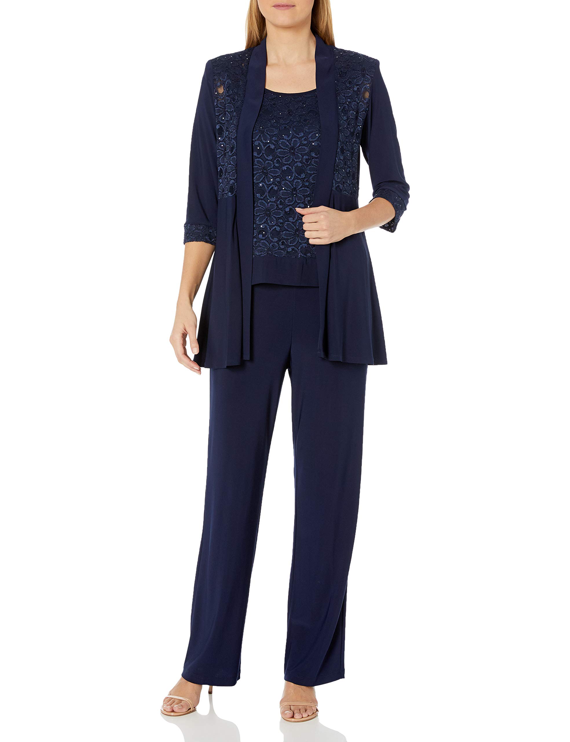 Women's 3 Piece Floral Lace Pantsuit
