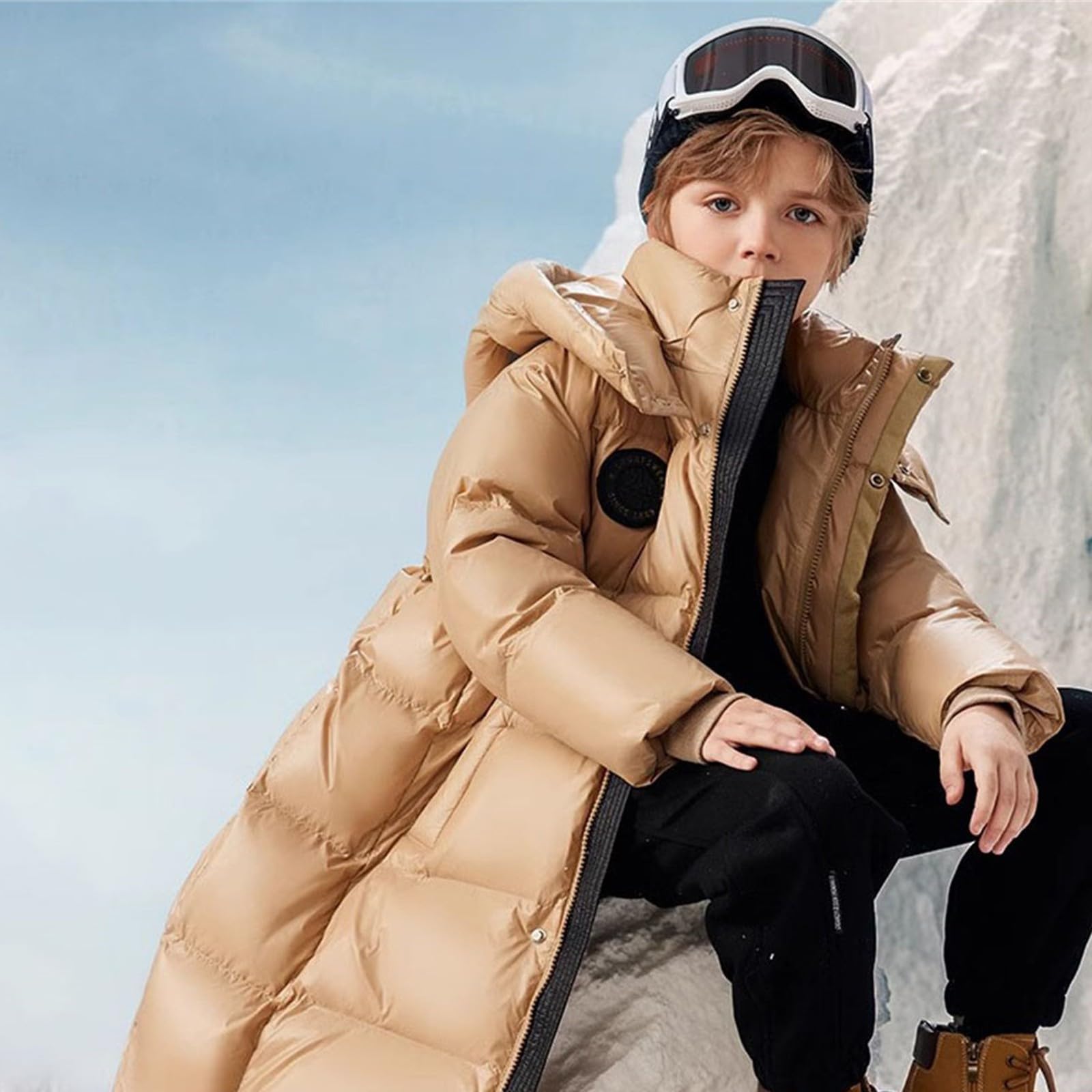 Generisch Abrigo de moda para niños y niñas, abrigo grueso, chaqueta de invierno acolchada, ropa para niños