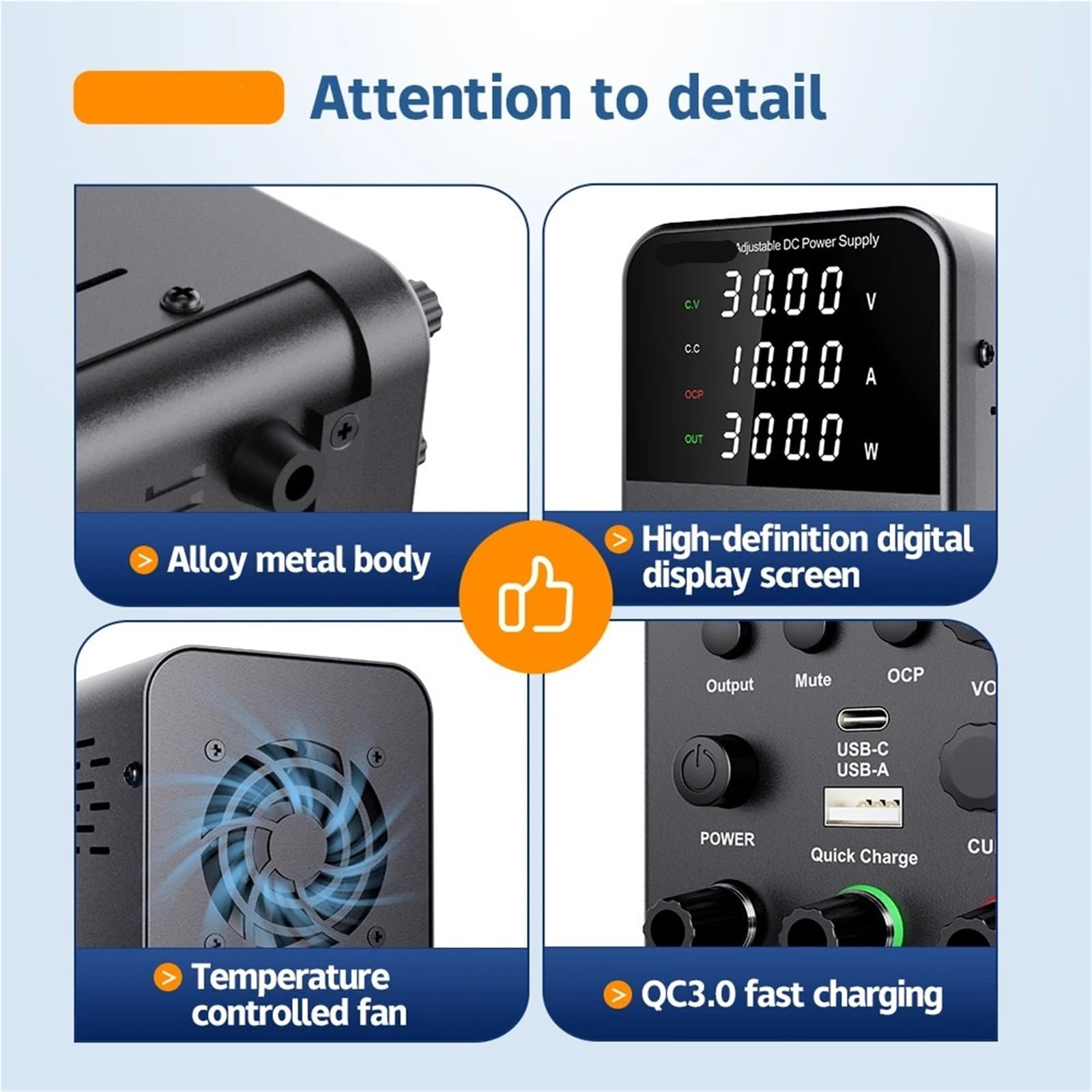 Fuente de alimentación de laboratorio ajustable de 30 V, 10 A, regulador de voltaje ajustable, 60 V, 5 A, estabilizador, fuente de alimentación conmutada