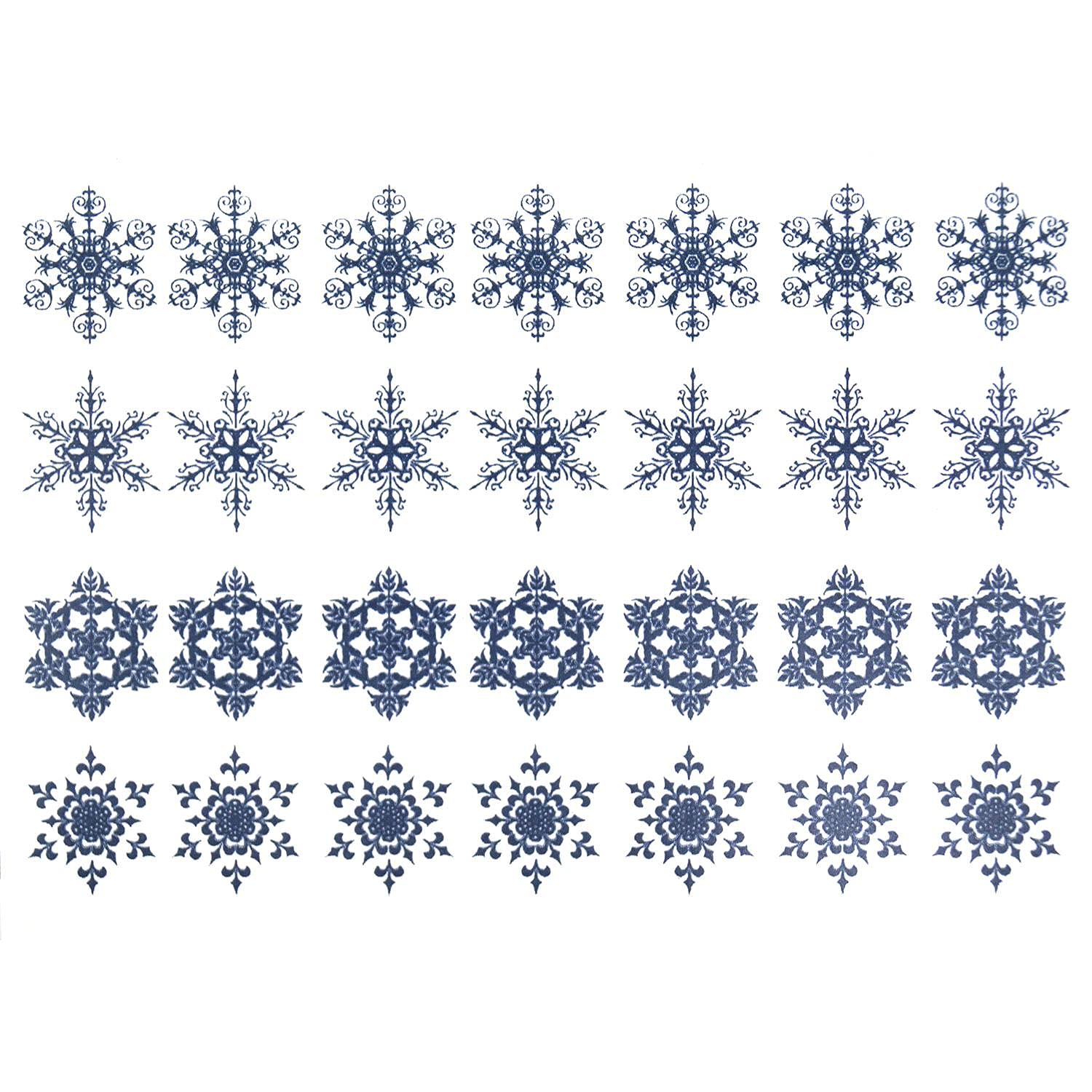 Snowflakes Blue Enamel Decals
