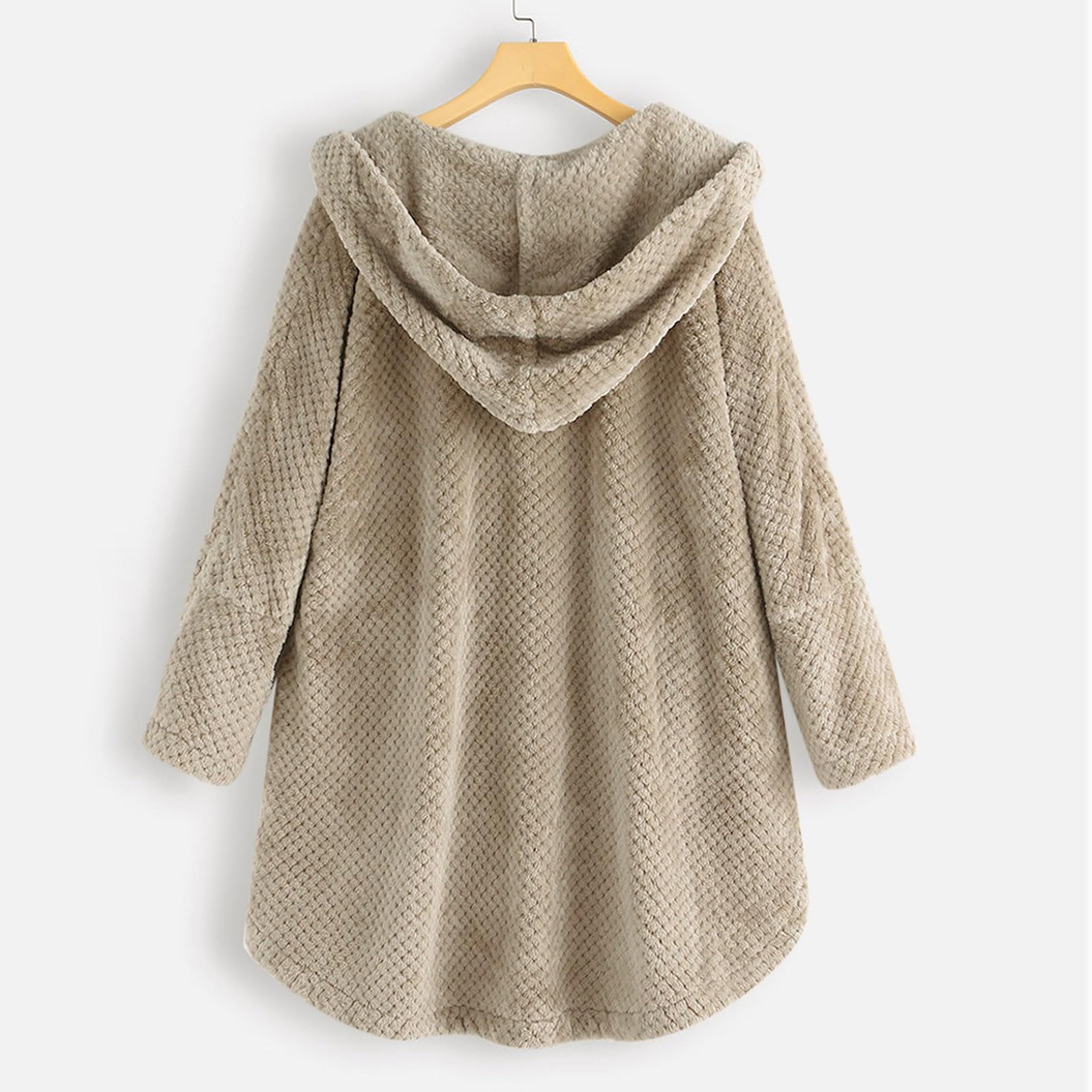 Chaqueta Mujer Invierno Abrigos De Cazadora Forro Polar，Mujer Chaqueta Otoño Invierno Color Capucha Manga Larga Botones Bolsillo Cardigan Abrigo Casual