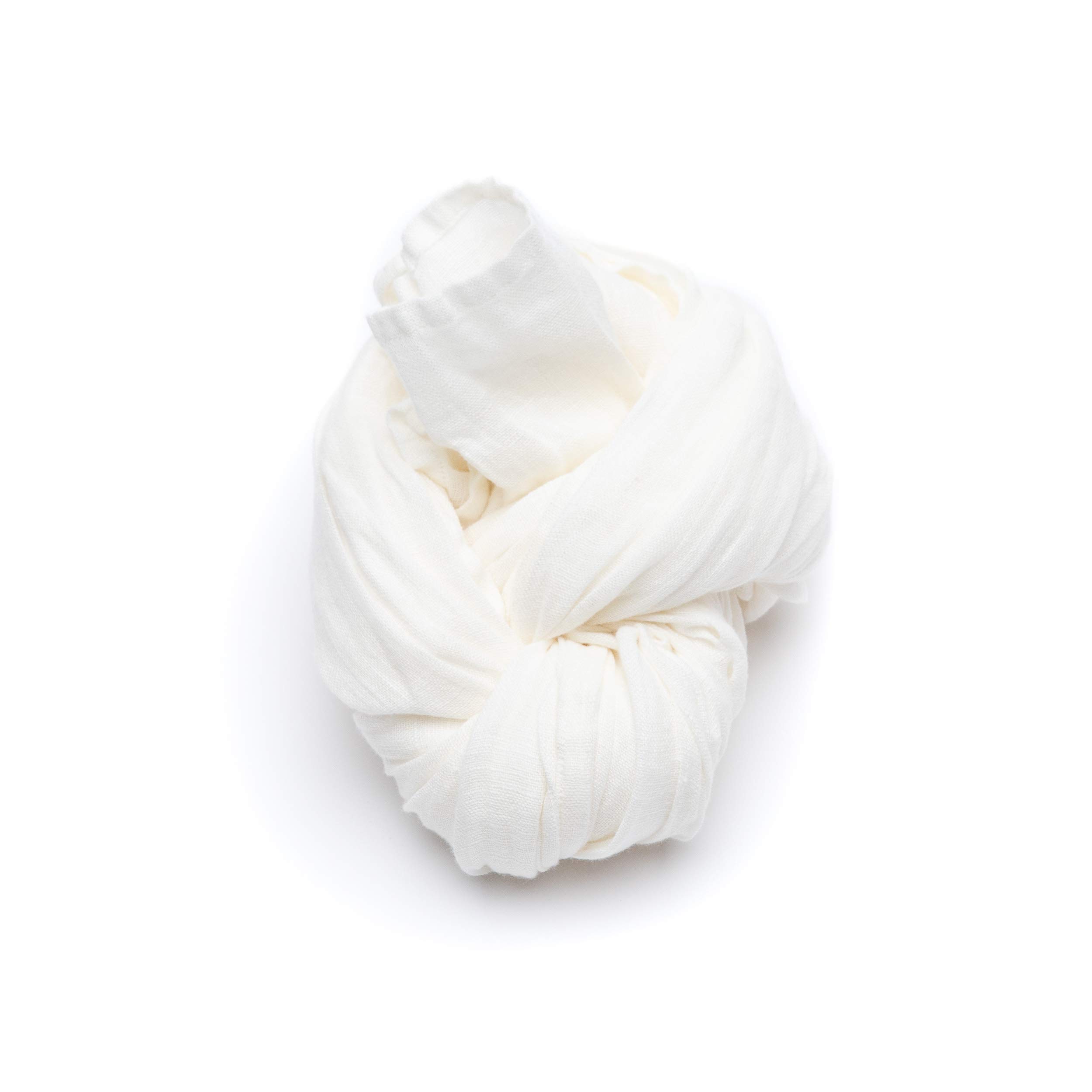 Linenme Optical White White Linen Summer Scarf Garza, 65 X 200 Cm