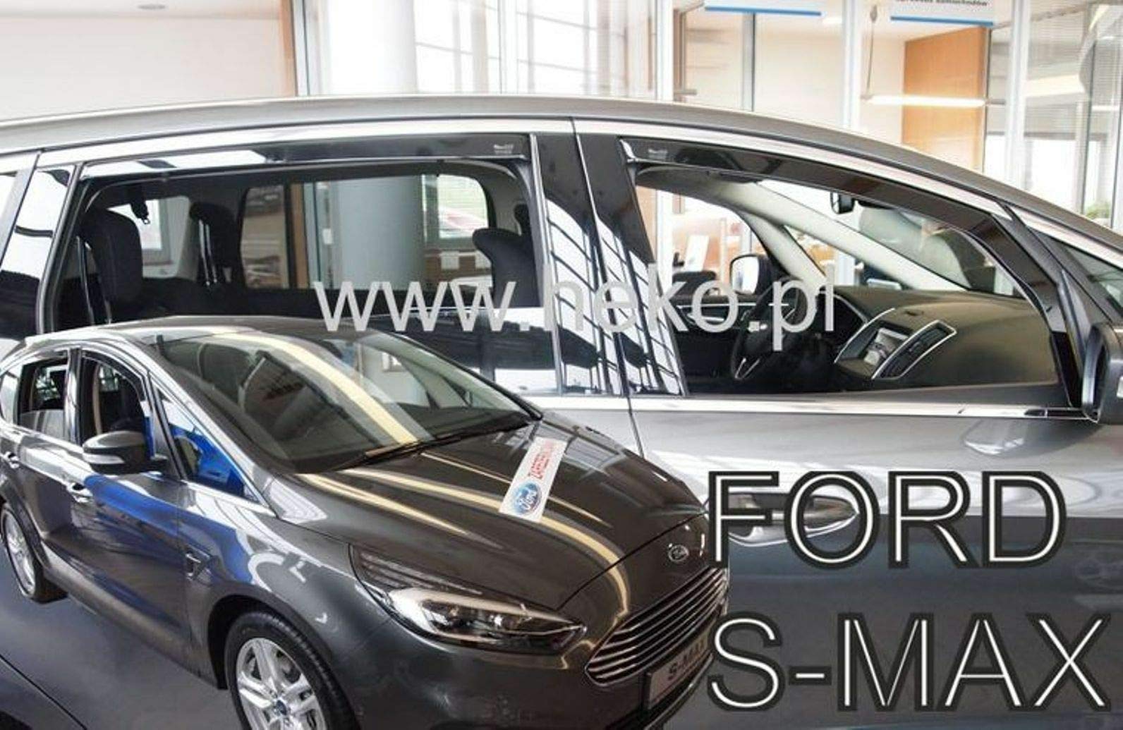 J&J AUTOMOTIVE Windabweiser passend für Ford S-Max 3 5-Türer 2016-2023 4tlg, Heko Regenabweiser Vorne Hinten Getönt Dunkel Passform