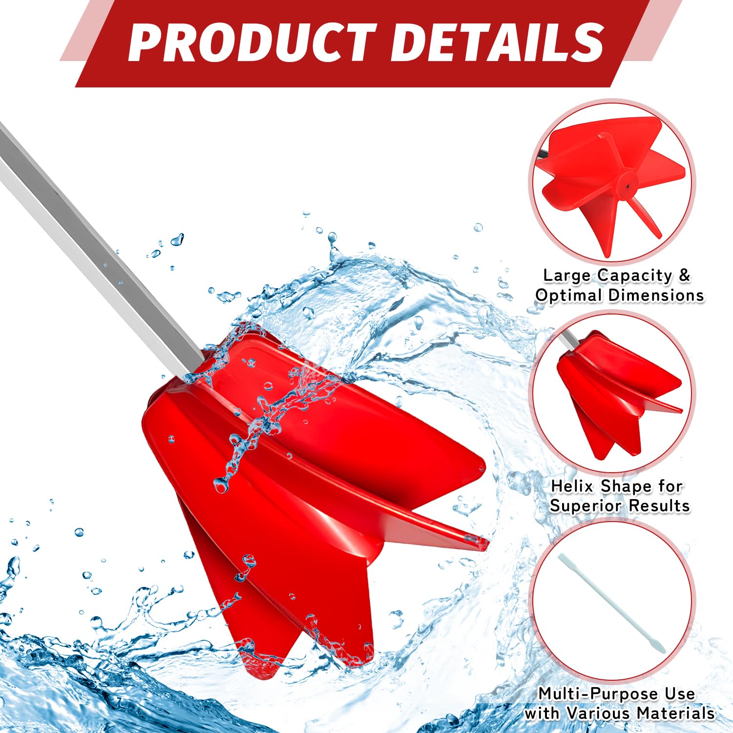 IGXX Mélangeur de peinture pour perceuse, 36 cm avec 3 bâtons en silicone - Pour résine, peinture, vernis et colle
