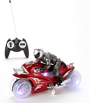 Mindscope Hovercycle Red 27 MHz Remote Control RC Stunt Performing Light Up Motorcycle