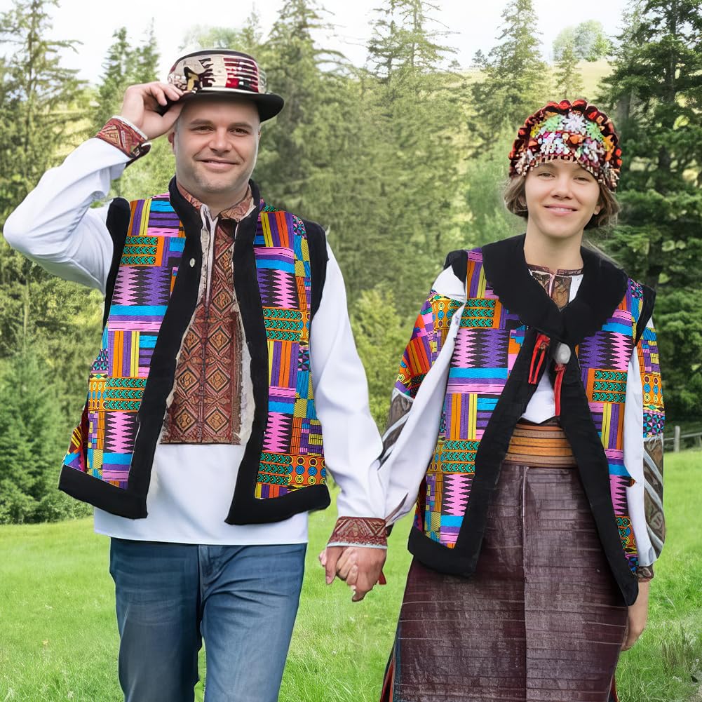 FINGERINSPIRE 6 Yards Cloth African Fabric by The Yard - 45 Inch Wide Colorful Kente Wax Printed Polyester Fabric, Ethnic Style Patchwork for Party Dress, DIY Crafts, Garment Accessories - Image 5