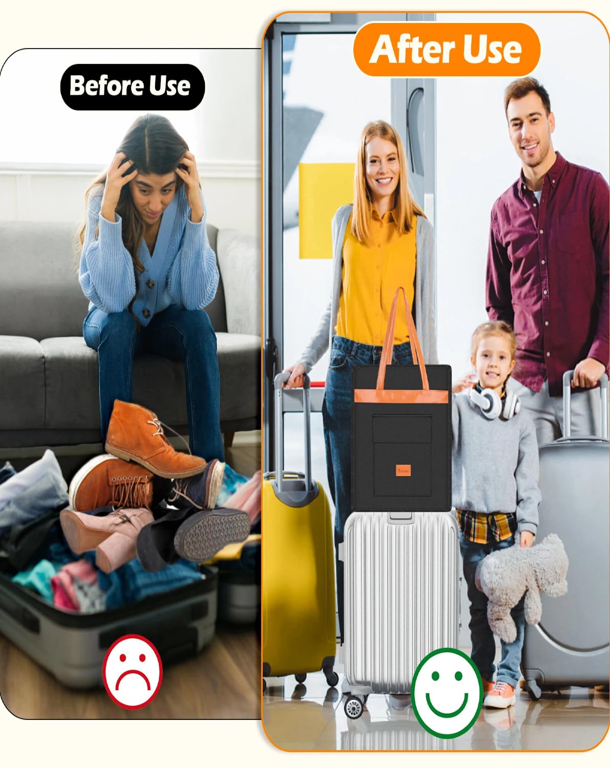 Yotako Borsa per scarpe da viaggio con manico in pelle, organizer portatile per scarpe con tasche, borsa 3 in 1 da appendere, borsa per scarpe da viaggio per donne e uomini, adatta per 6 scarpe, nero