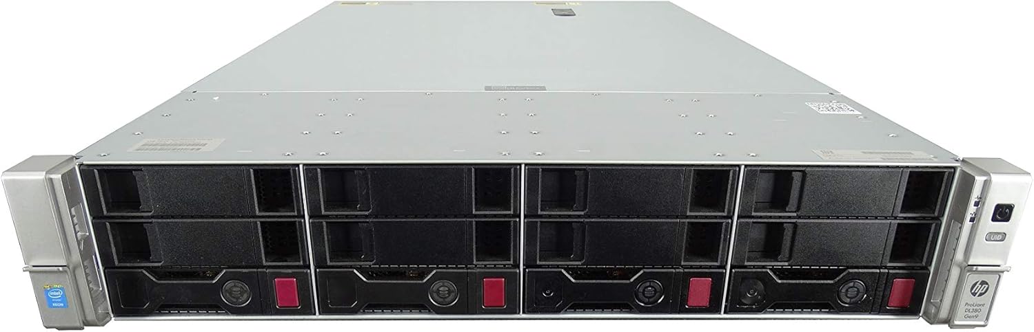 HP ProLiant DL380 G9 Gen9 4 Bay LFF 2U Rackmount Server, 1x Xeon E5-2620 V3 2.4GHz 6 Core, 32GB DDR4, B140i, 4X 1TB 7.2K SATA 3.5 Drives, 10GB/40GB Network, 2X 500W PSUs, Rails (Renewed)