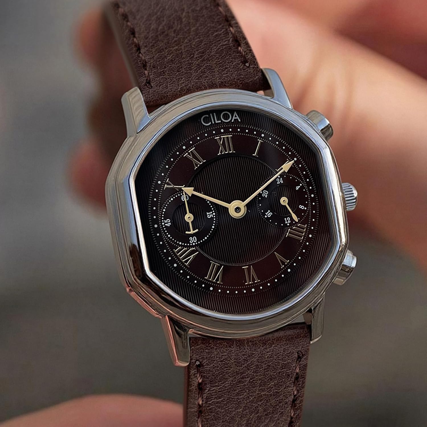 CILOA Mens Watches Leather Watch Analog Watch for Men Luxury Fashion Business Casual 30M Waterproof Men's Wrist Watches